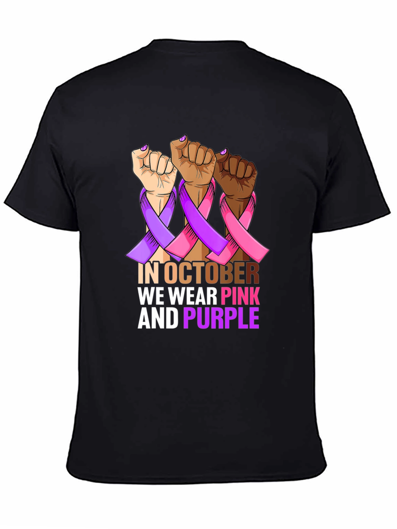 In October We Wear Pink and Purple T-Shirt