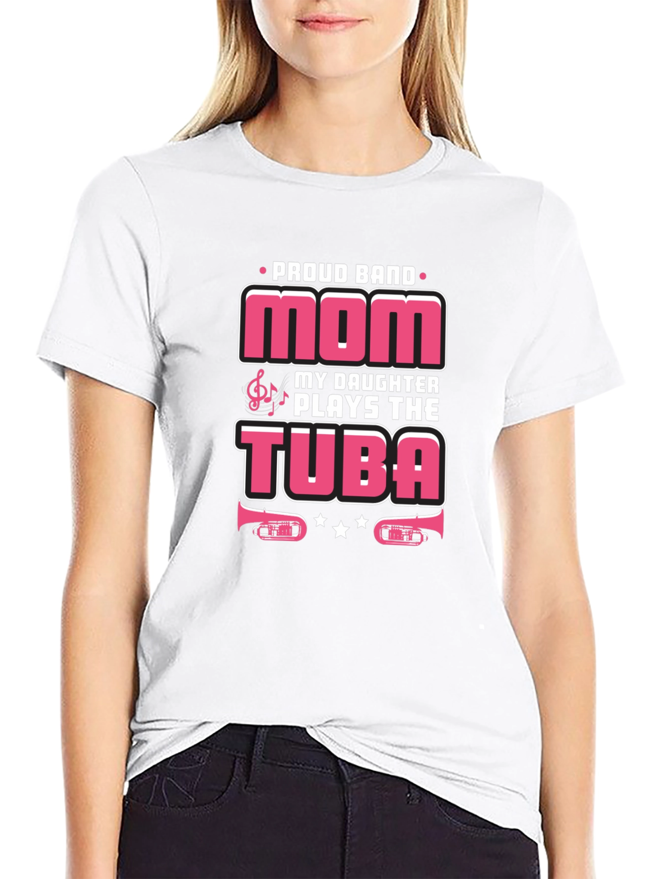 Proud Band Mom Tuba Player Graphic Tee