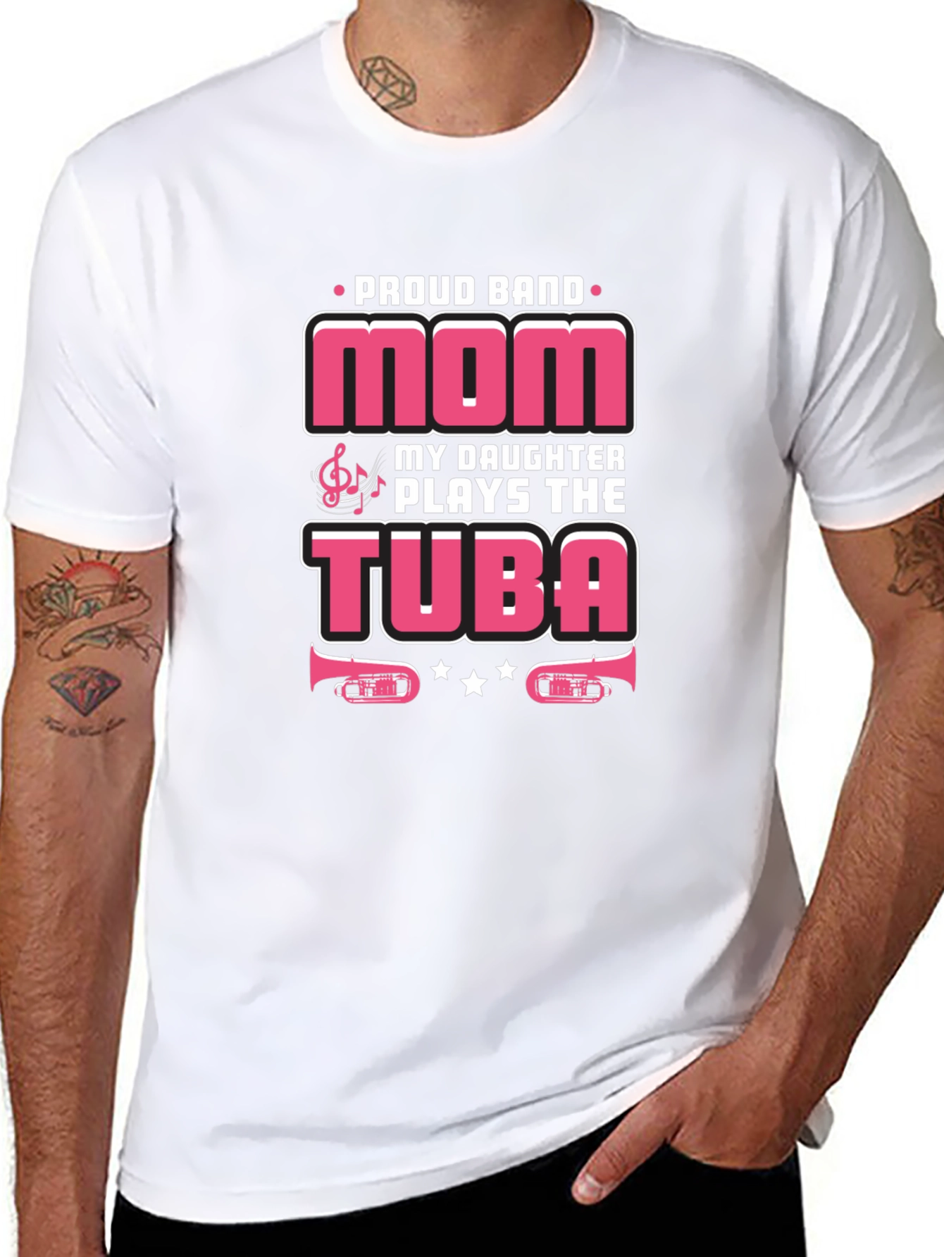 Proud Band Mom Tuba Player Graphic Tee