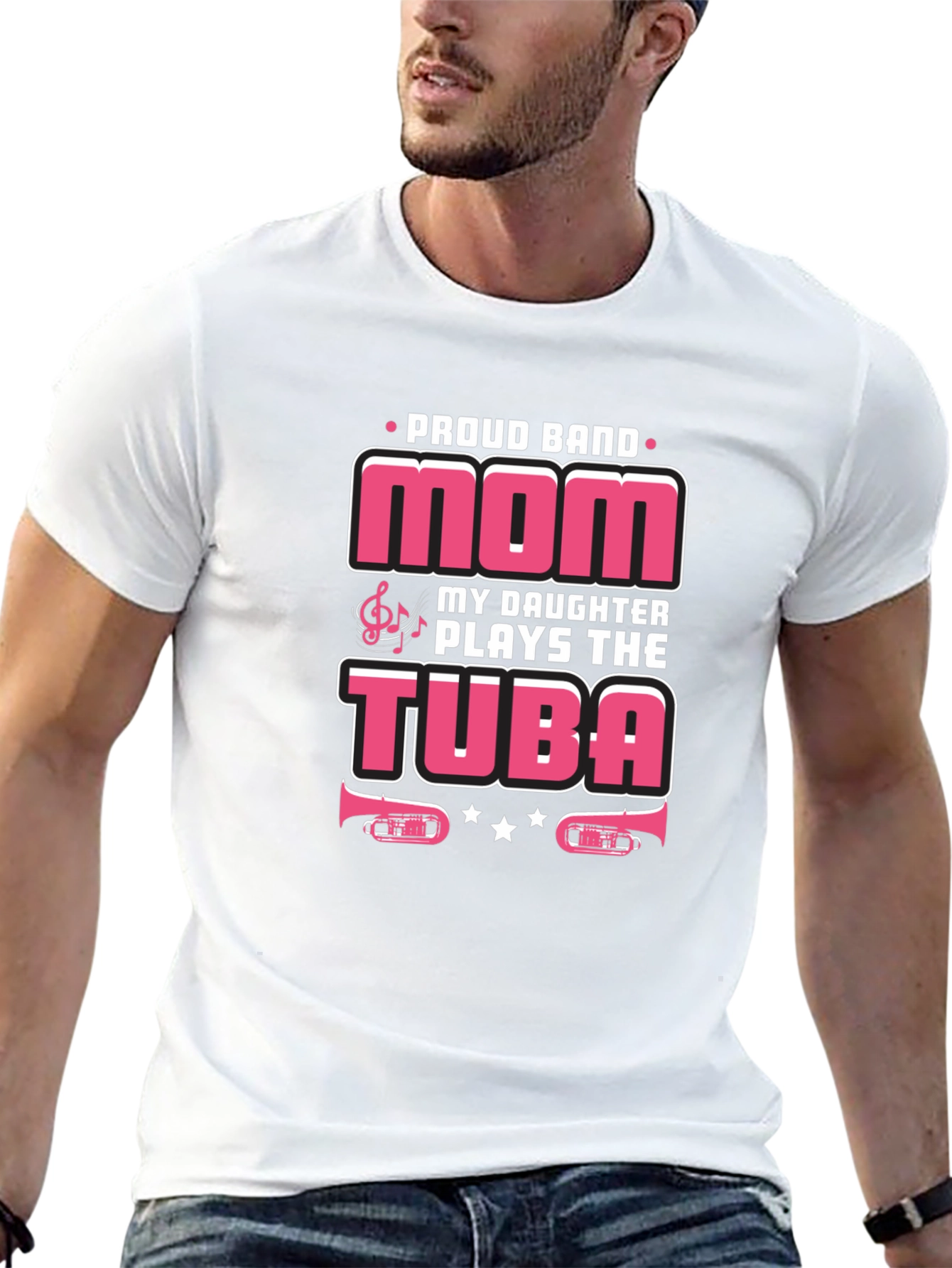 Proud Band Mom Tuba Player Graphic Tee
