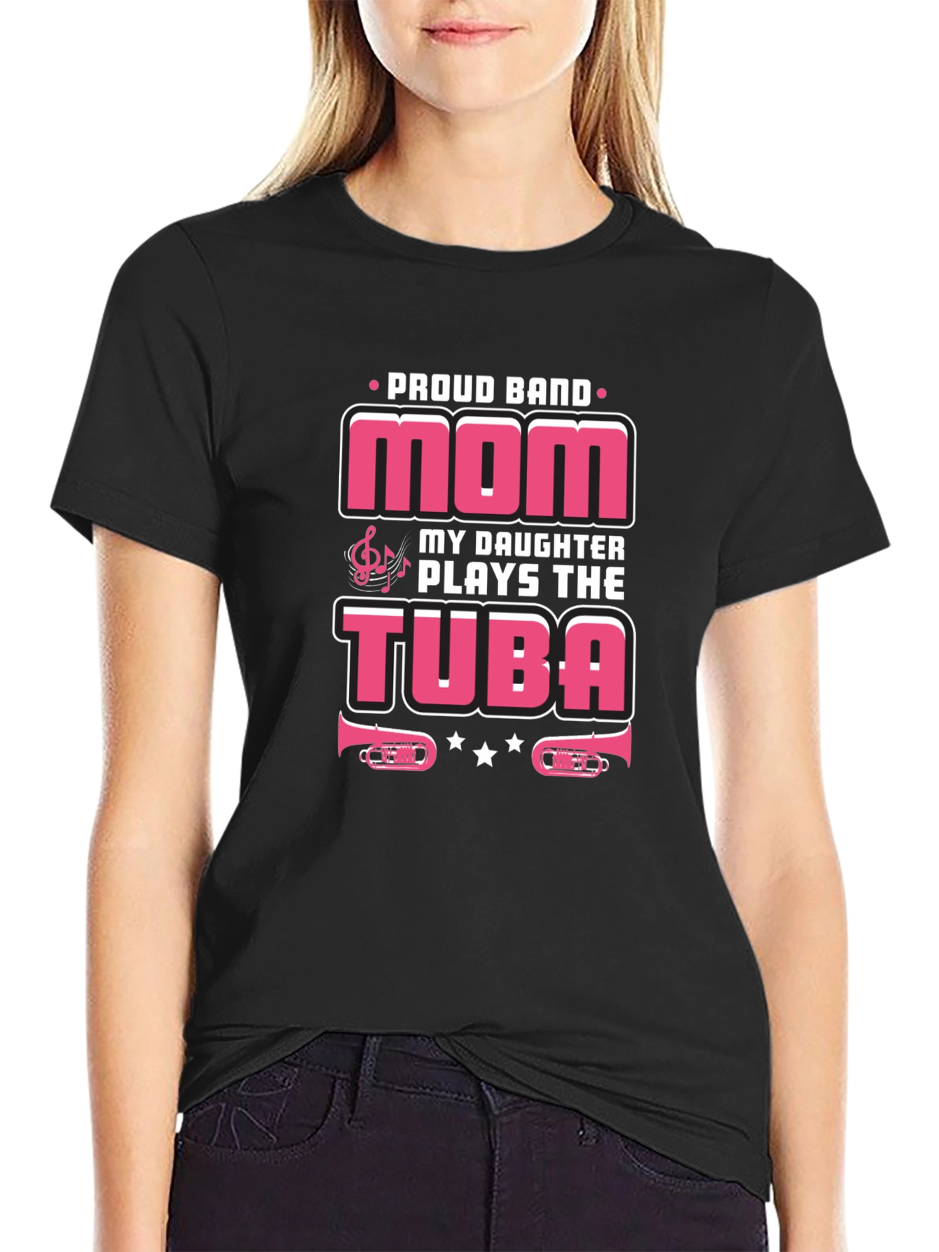 Proud Band Mom Tuba Player Graphic Tee