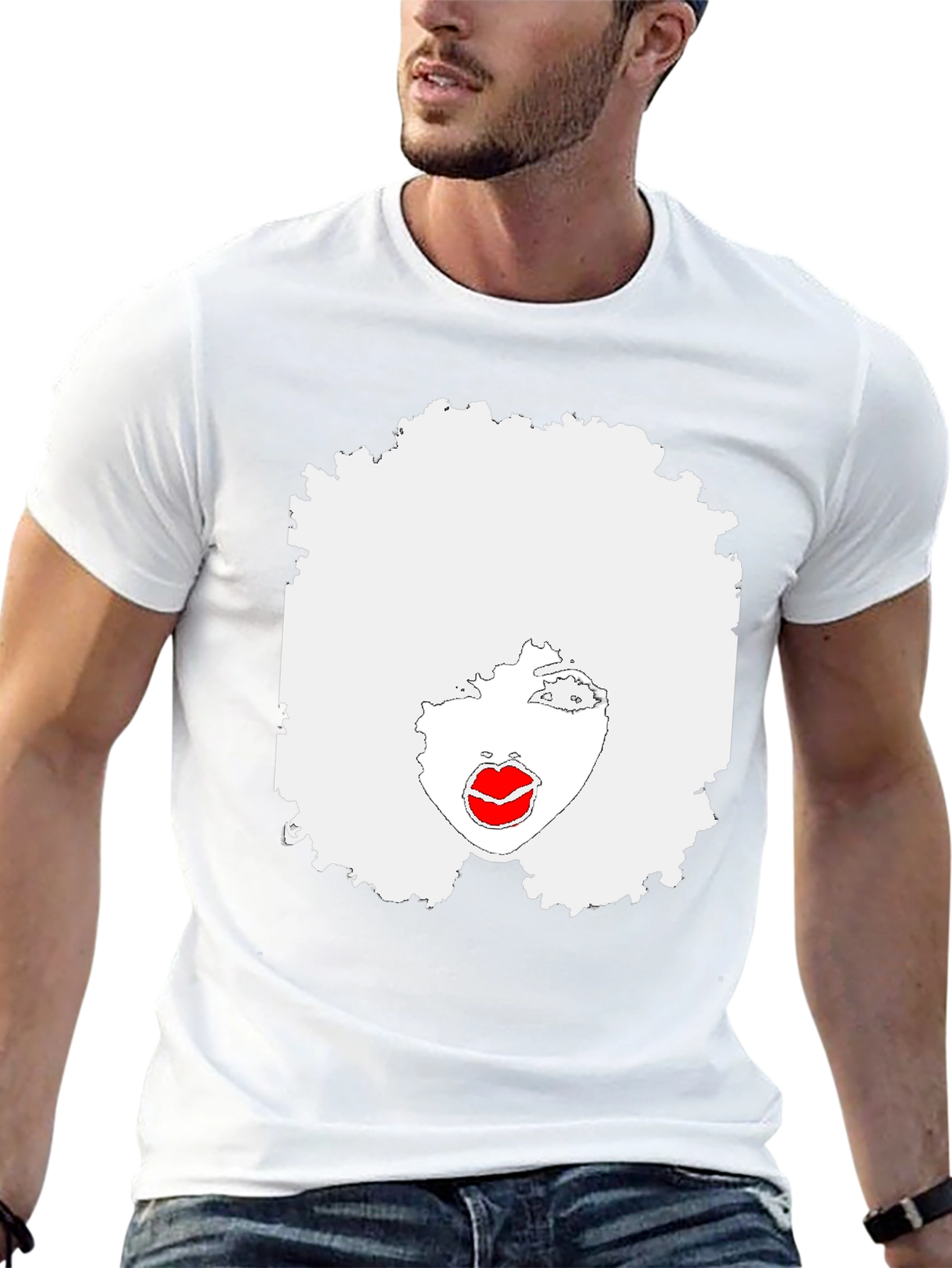Afro Lady Graphic T-Shirt - Black