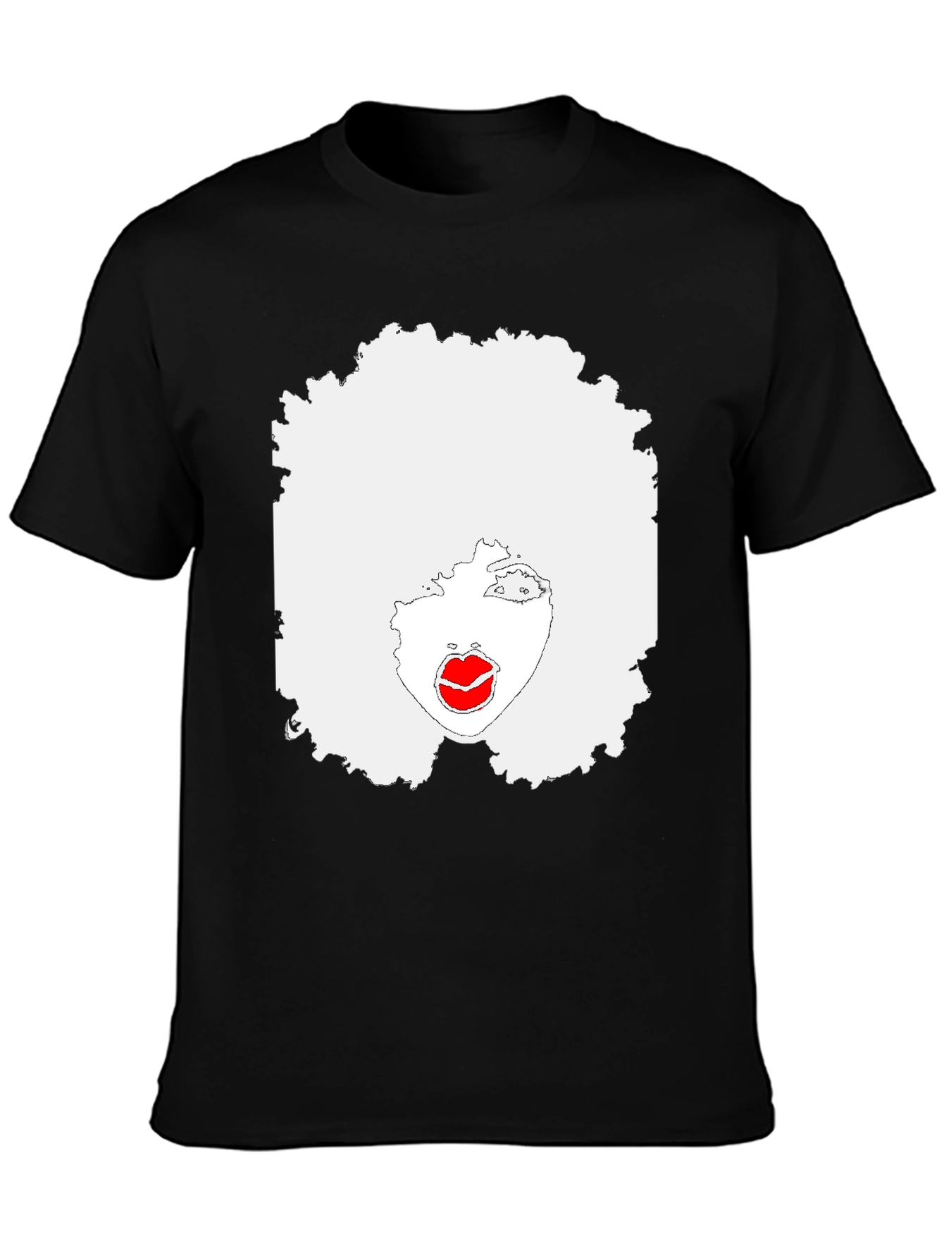 Afro Lady Graphic T-Shirt - Black