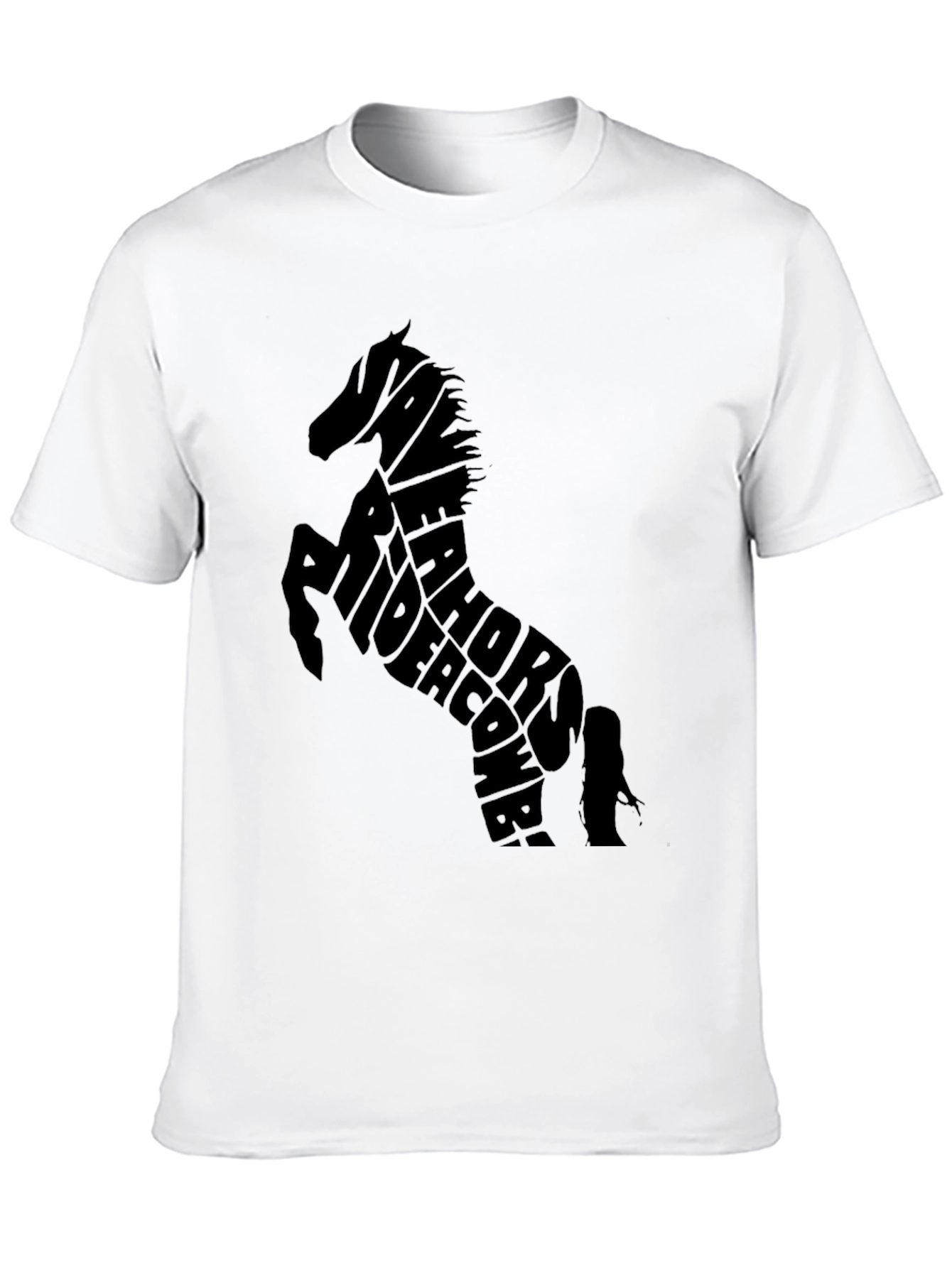 Horse Typography Black T-Shirt