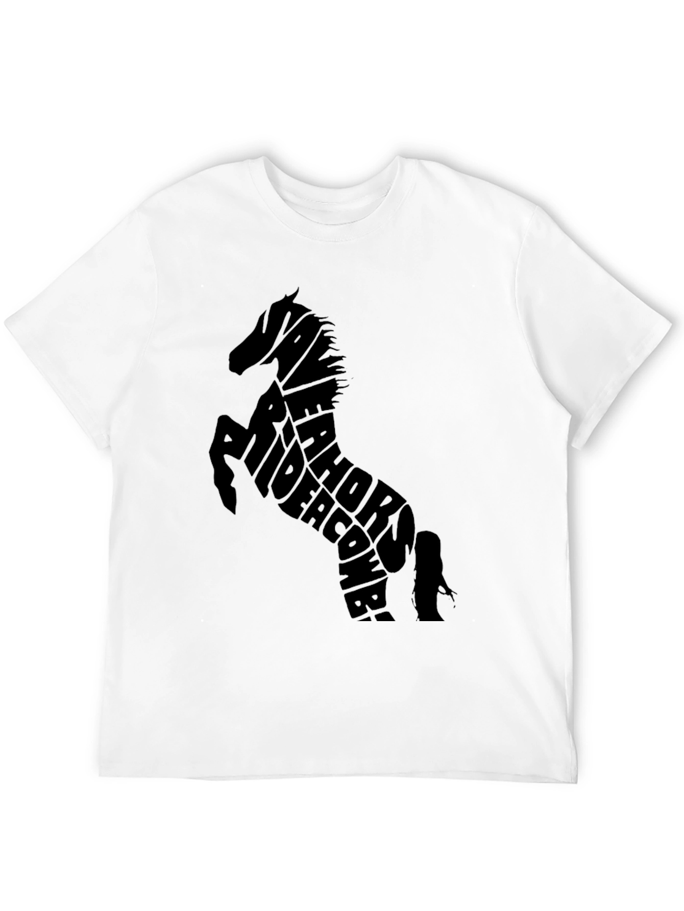 Horse Typography Black T-Shirt