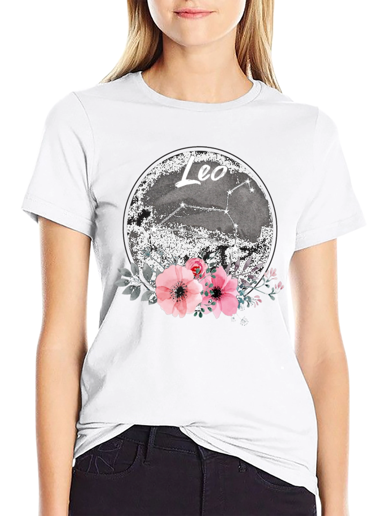 Leo Zodiac Floral T-Shirt