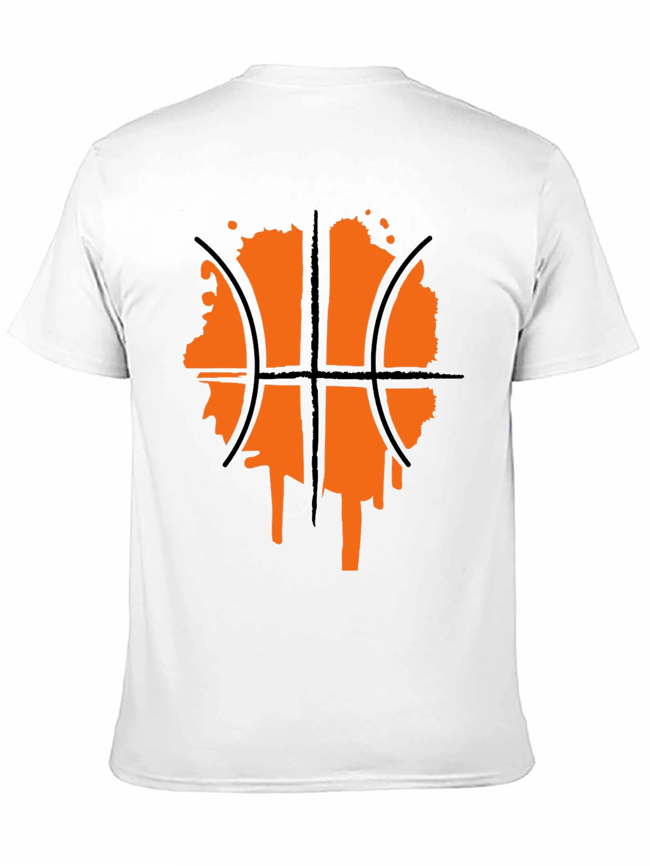 Basketball Graphic Tee - Black Crew Neck Shirt