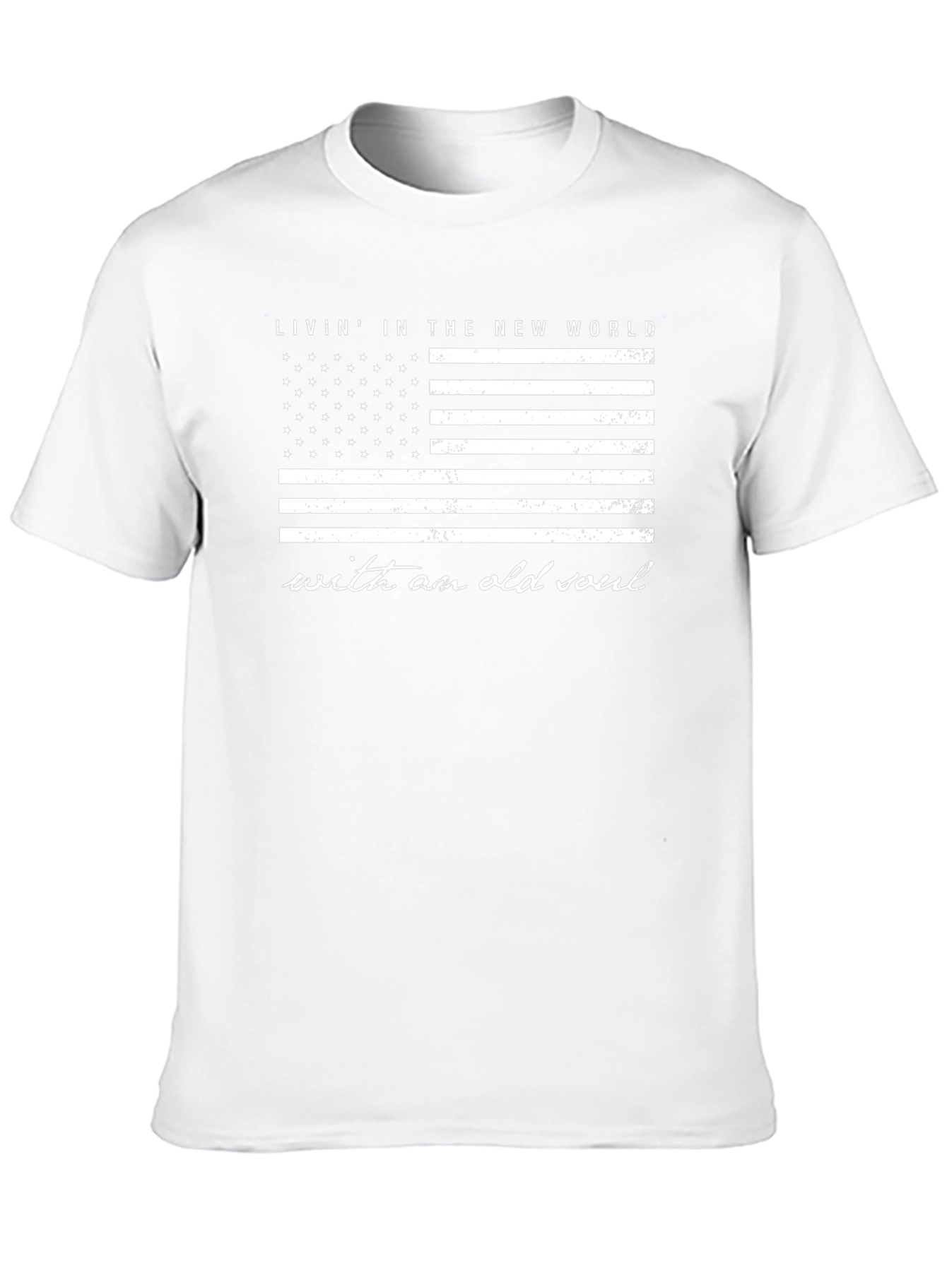 American Flag New World Old Soul Black T-Shirt