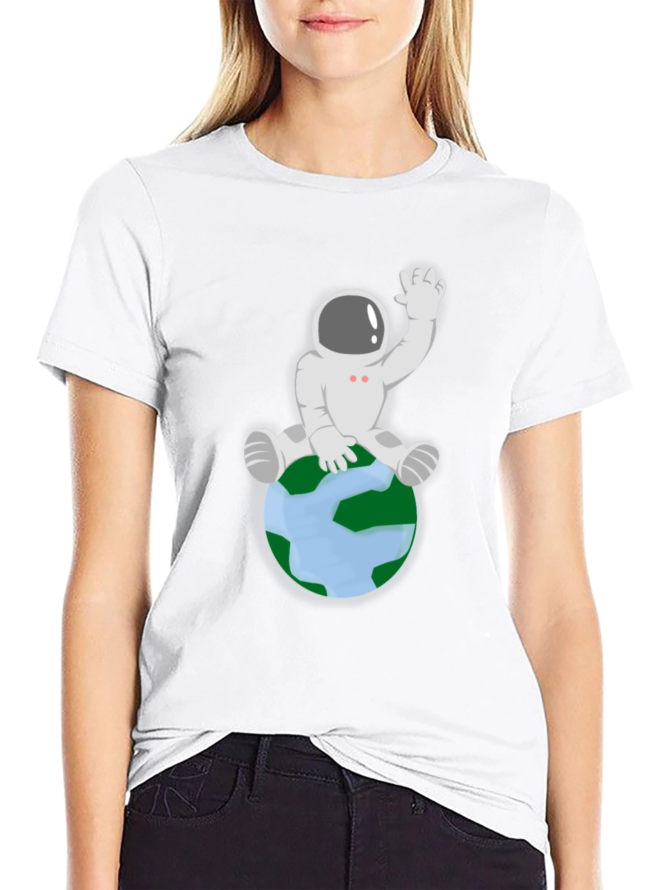 Astronaut on Earth Graphic Tee - Black