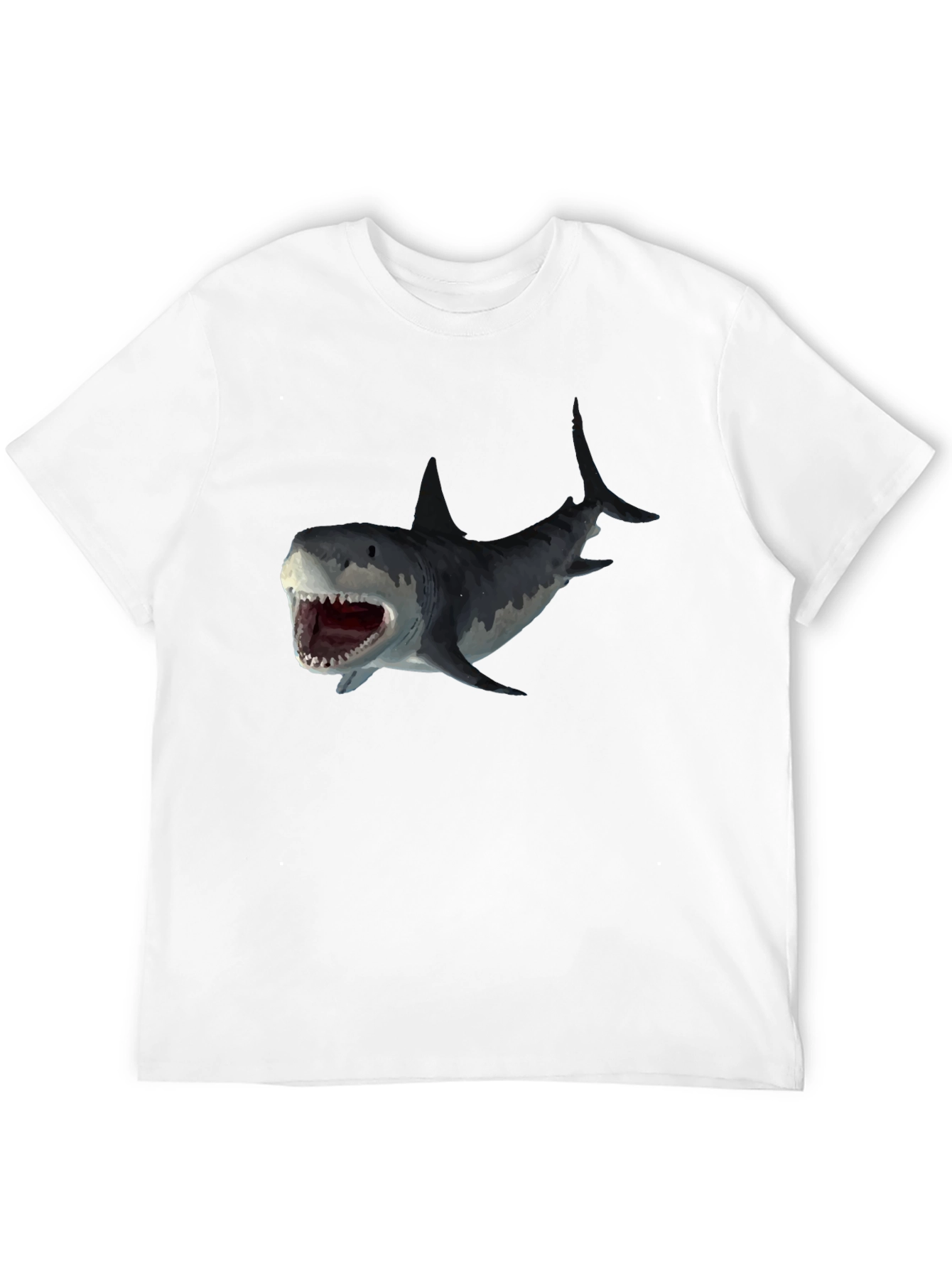Shark Attack Graphic Tee - Black Cotton T-Shirt