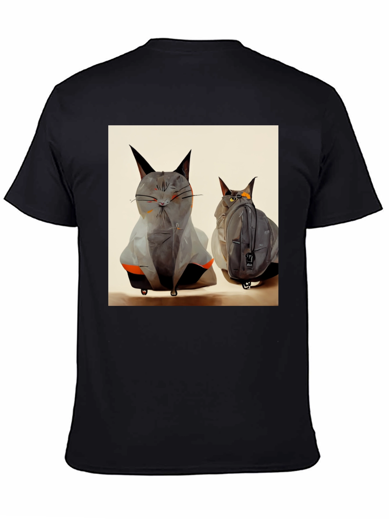 Cat Luggage Graphic Tee - Travel in Style