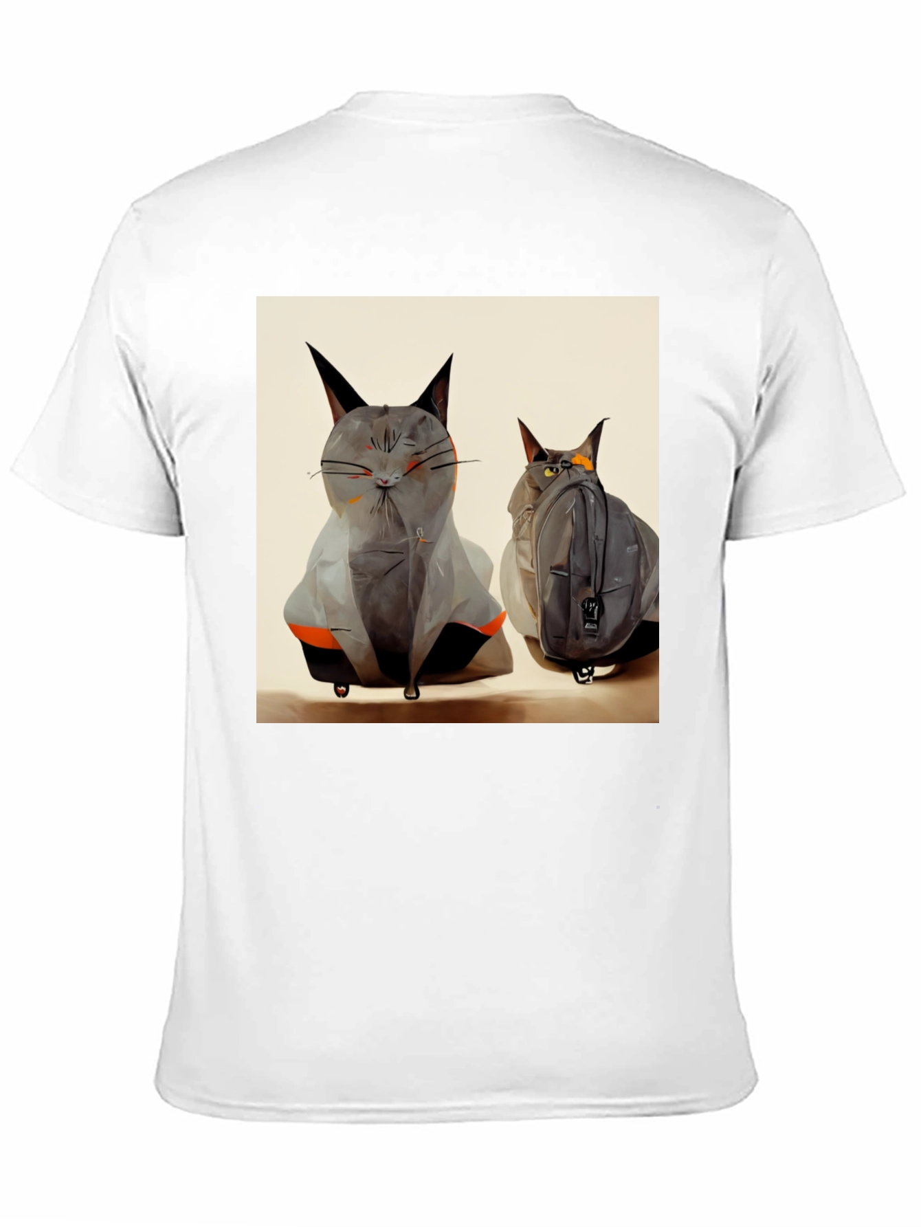 Cat Luggage Graphic Tee - Travel in Style