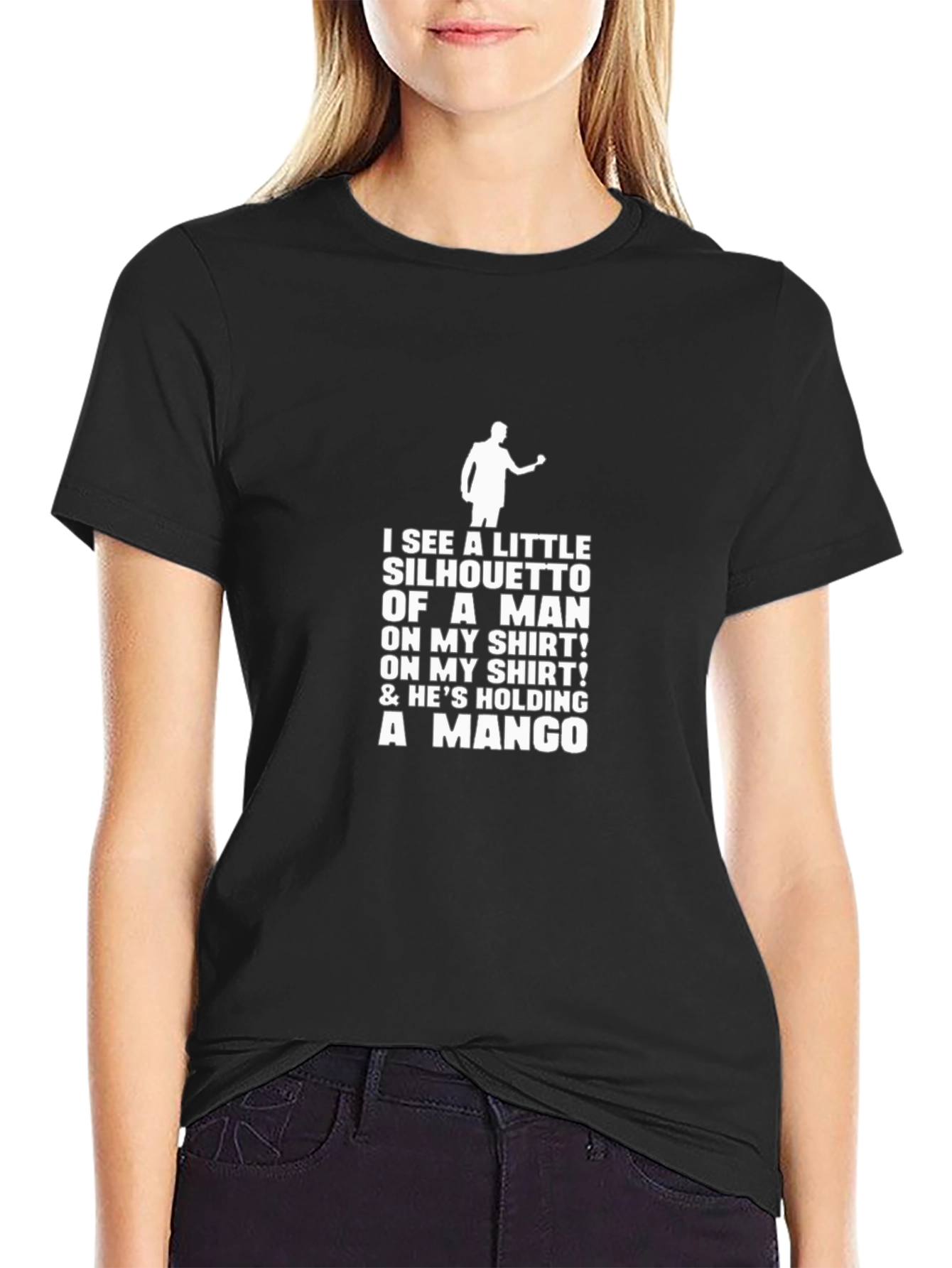 Silhouette Man Mango T-Shirt - Black Graphic Tee