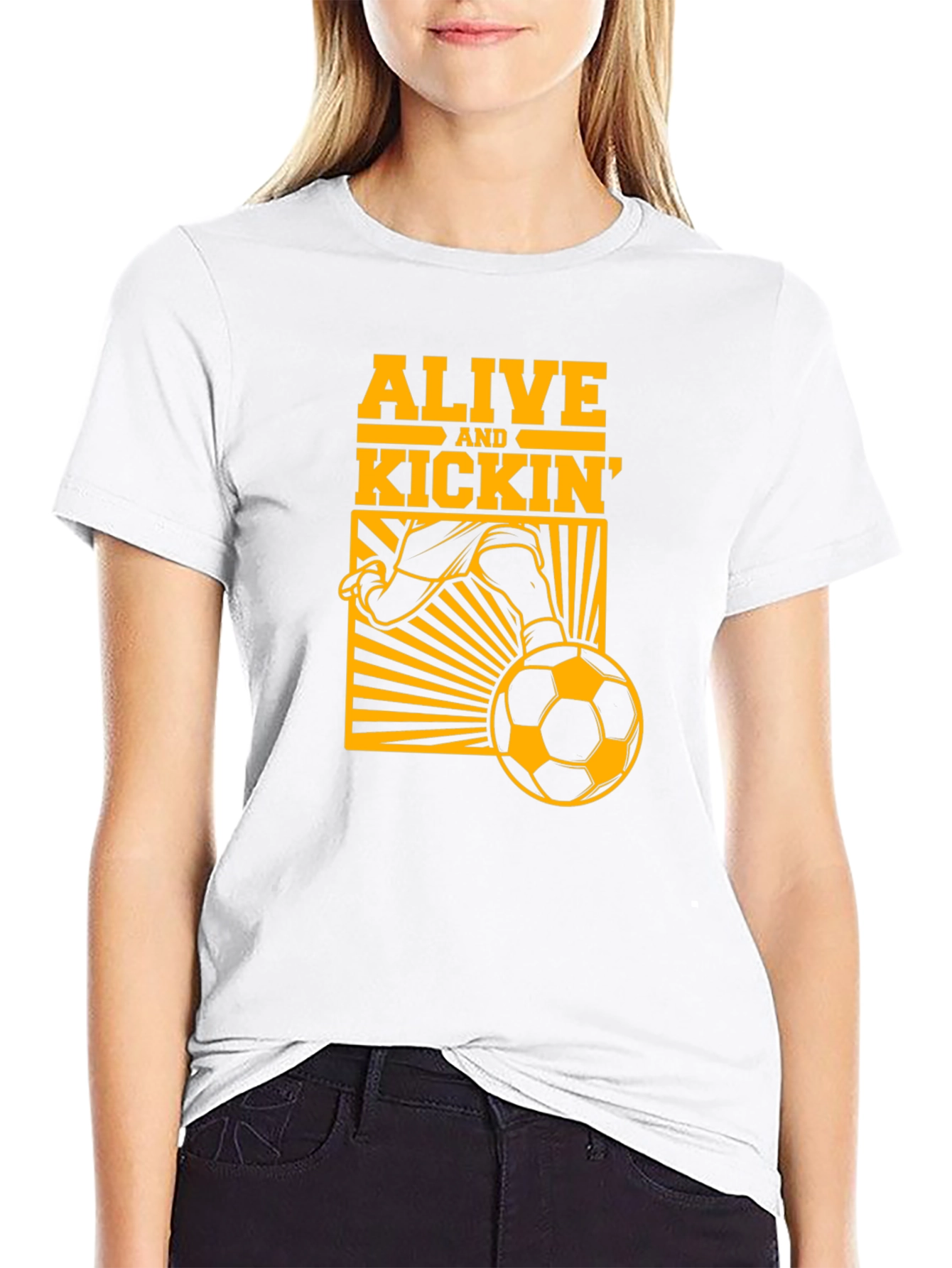 Alive and Kickin Soccer Graphic Tee - Black