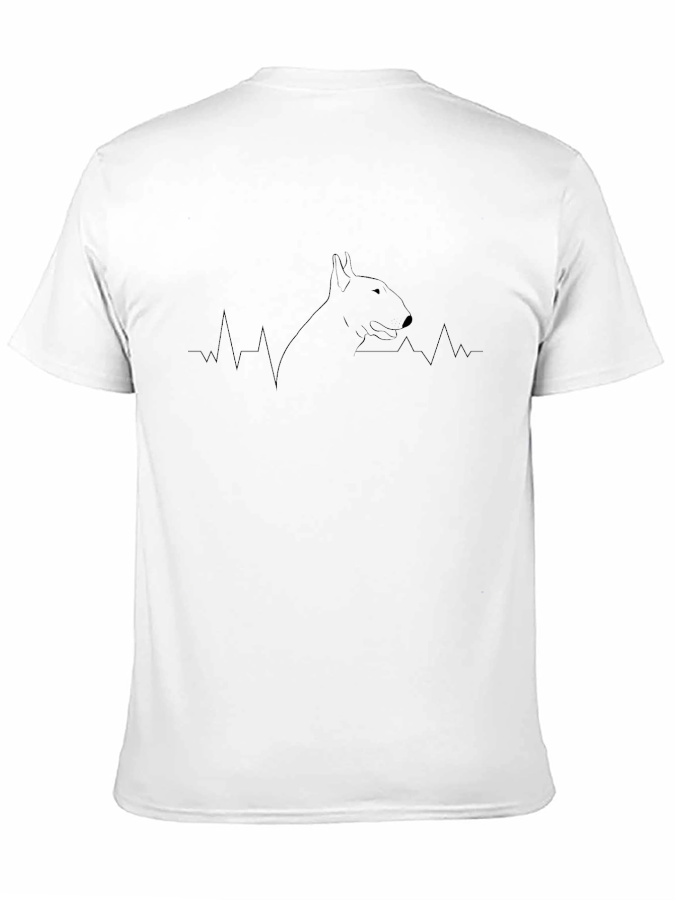 Minimalist Dog Breed Heartbeat Line Art T-Shirt