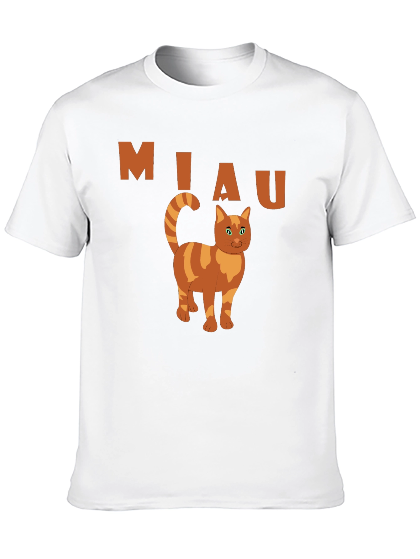 Miaw Cat Graphic Tee - Black Cotton Casual Shirt