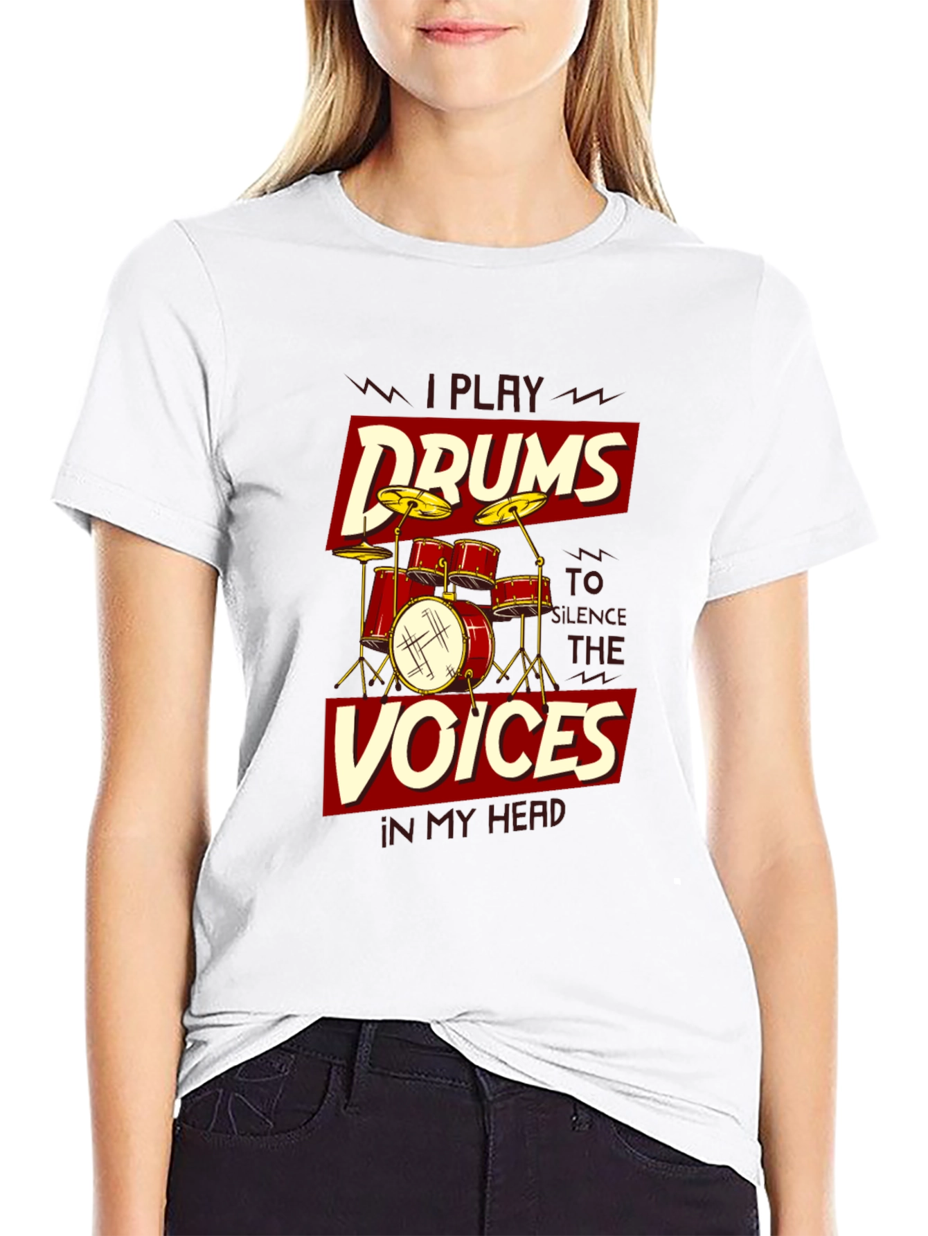 I Play Drums T-Shirt - Silence the Voices Tee