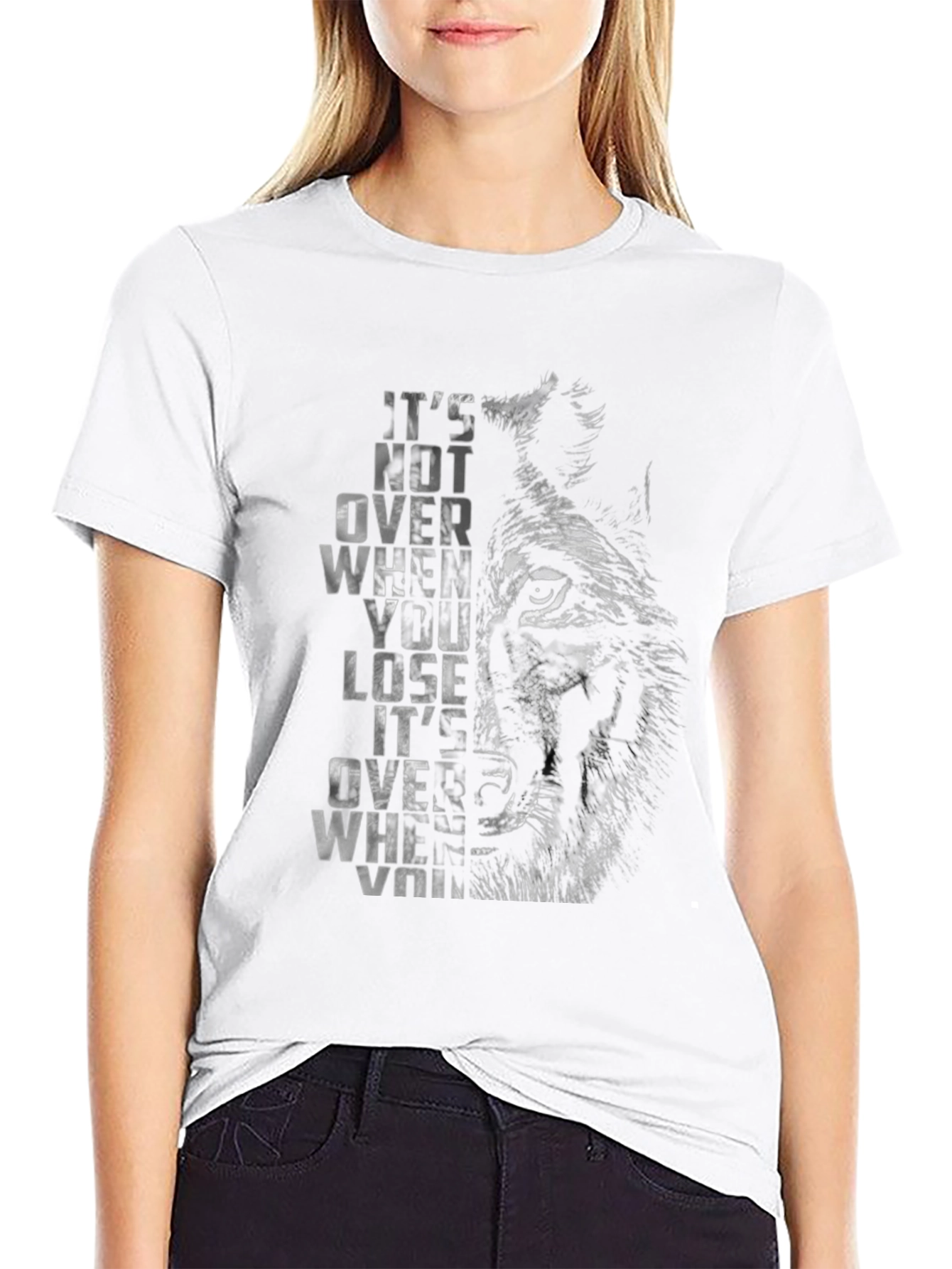 Wolf Graphic Print Crew Neck T-Shirt