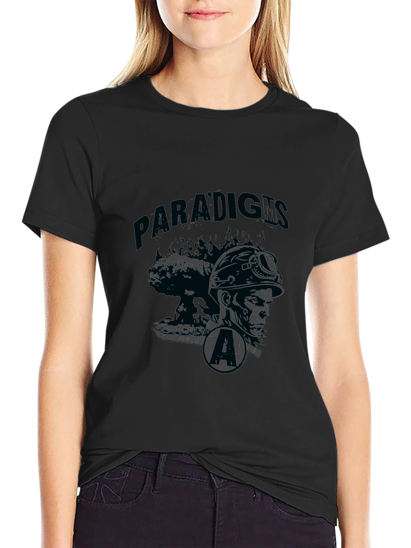 Paradigms Black Graphic Print Tee