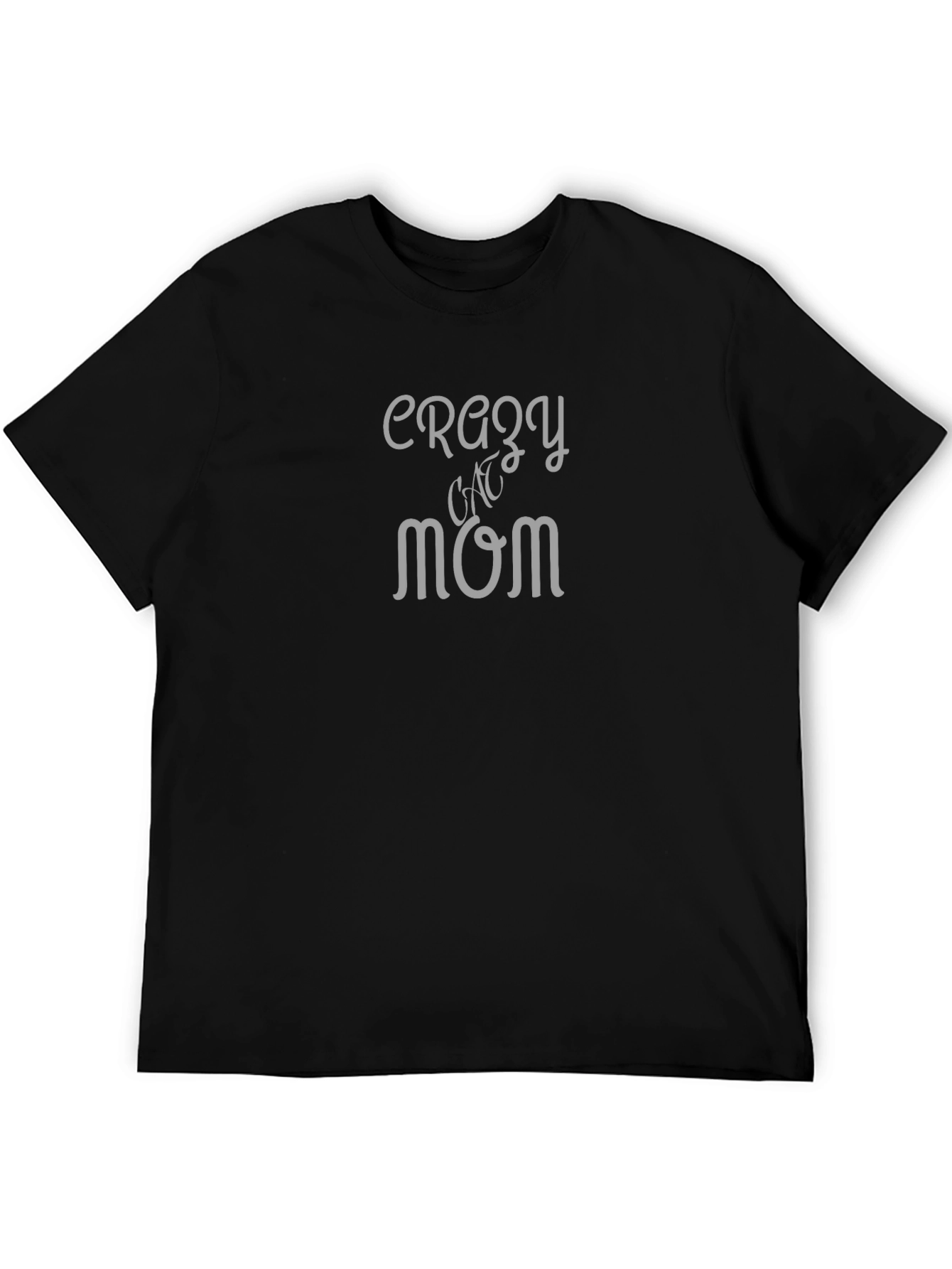 Crazy Cat Mom Tee - Black Cotton T-Shirt