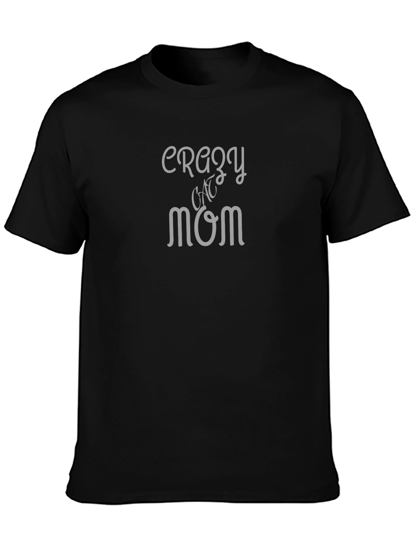 Crazy Cat Mom Tee - Black Cotton T-Shirt