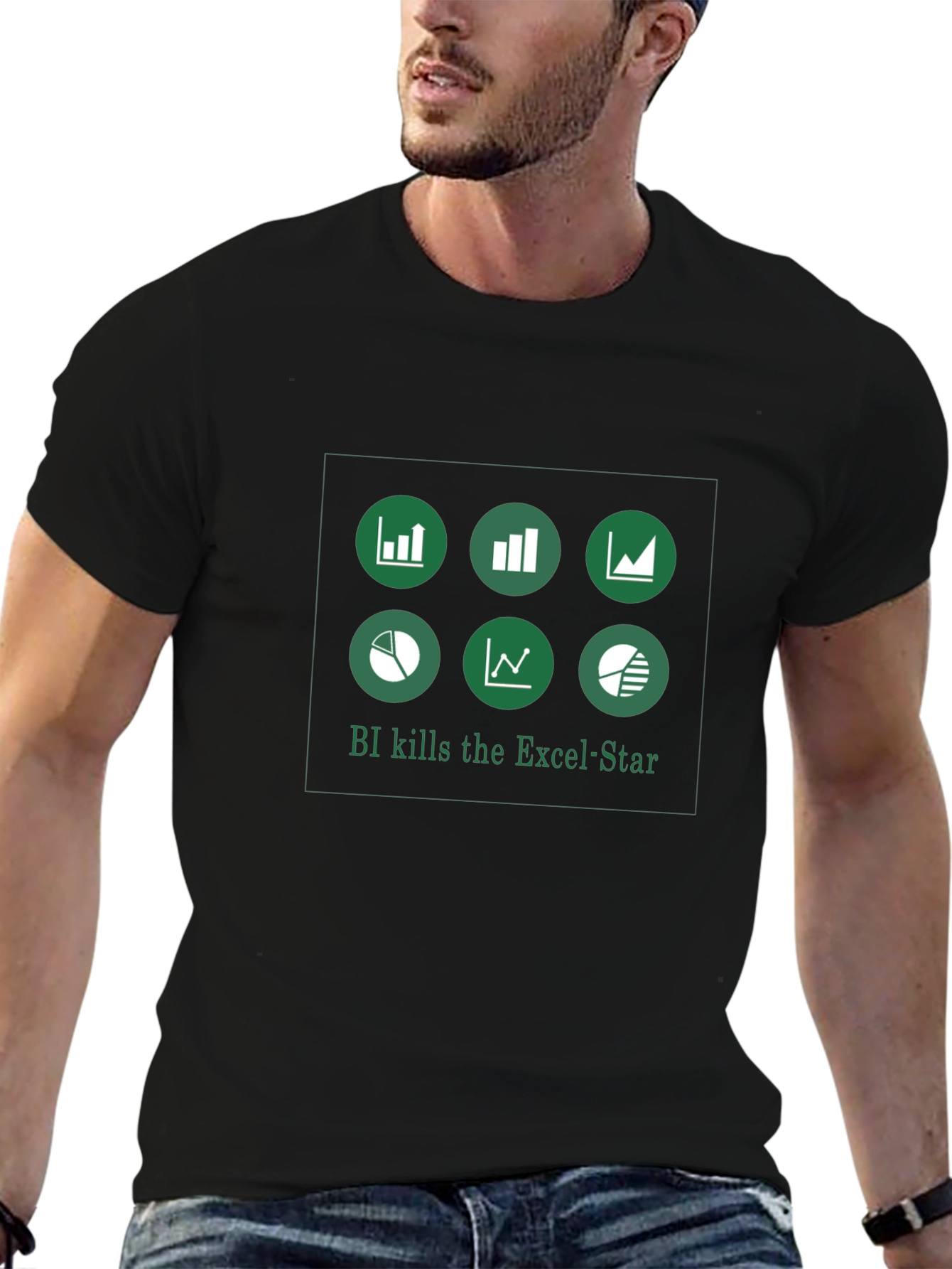 BI Kills the Excel Star Black T-Shirt