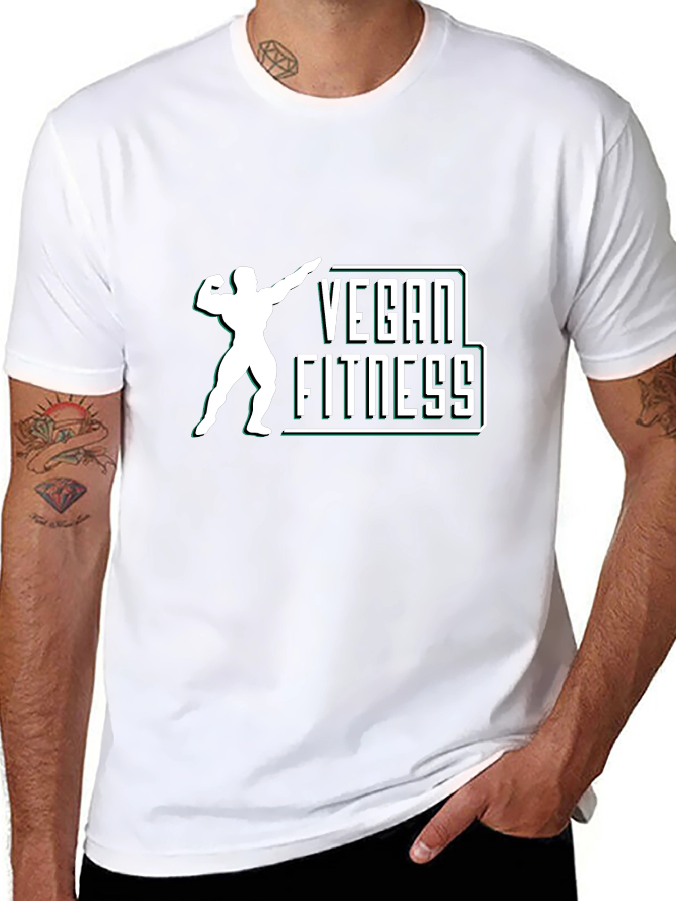 Vegan Fitness Graphic T-Shirt - Black