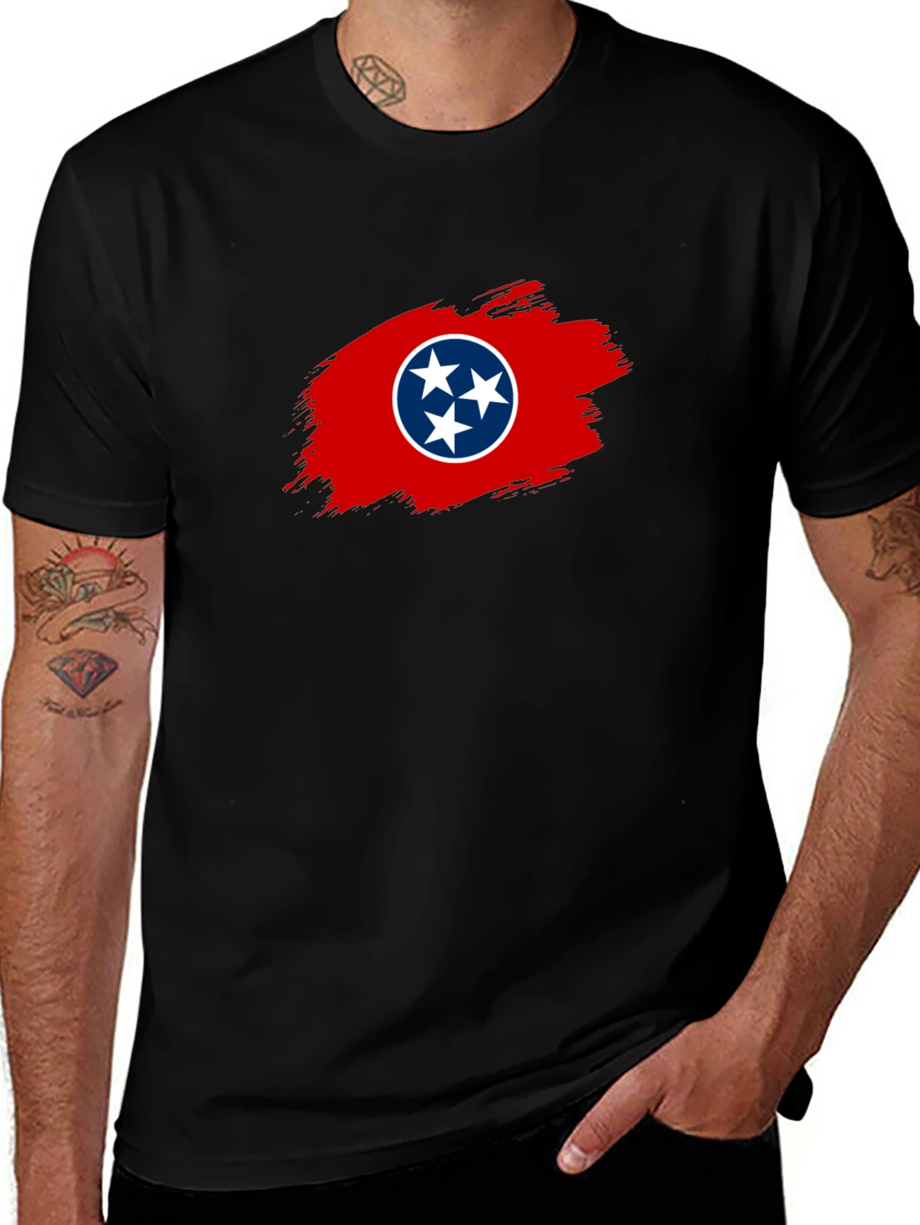 Tennessee Flag Graphic T-Shirt - Black