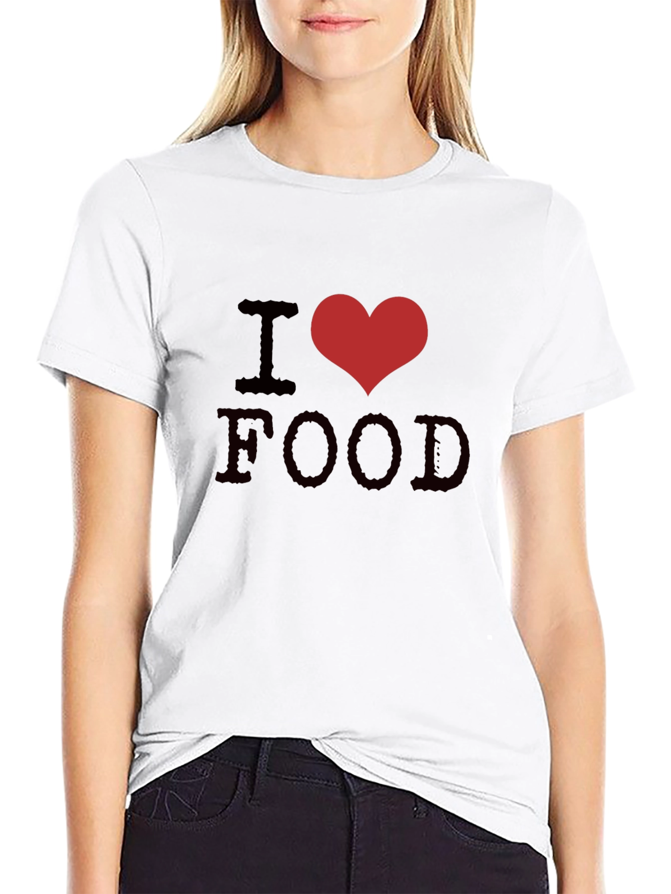 I Heart Food Graphic Tee - Unisex Black T-Shirt