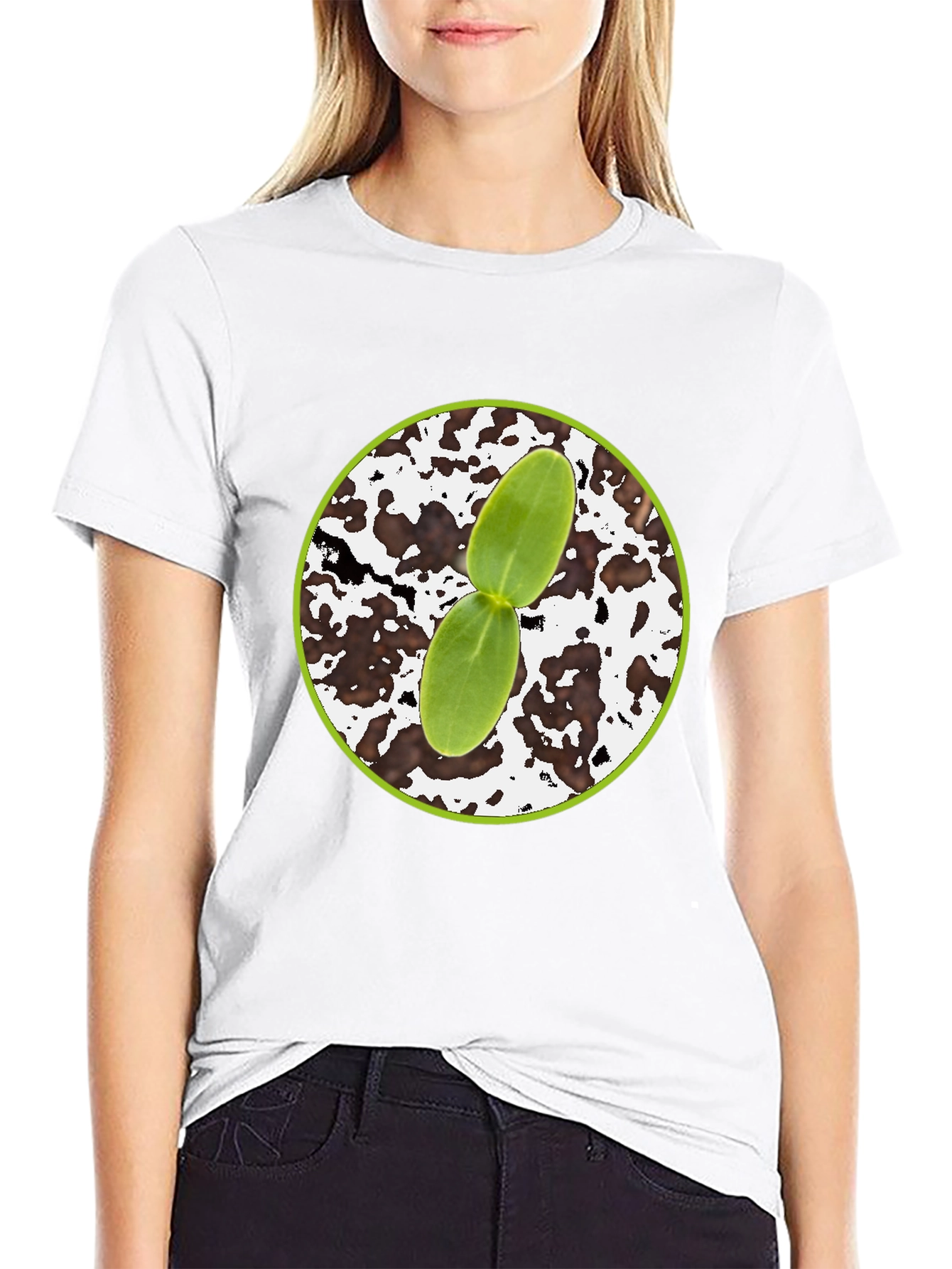 Seedling Graphic Tee - Black Cotton Comfort