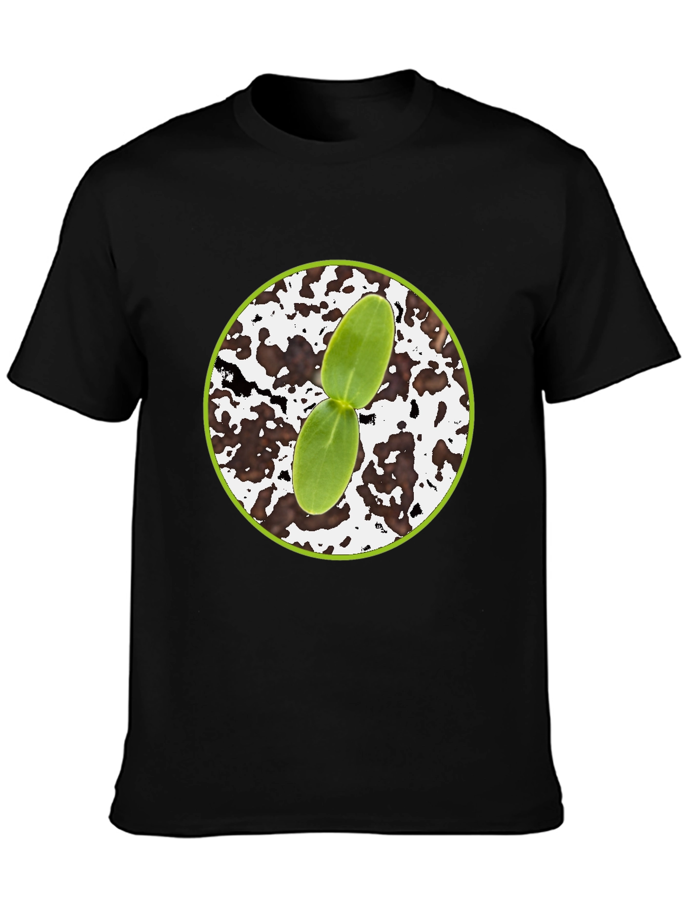 Seedling Graphic Tee - Black Cotton Comfort