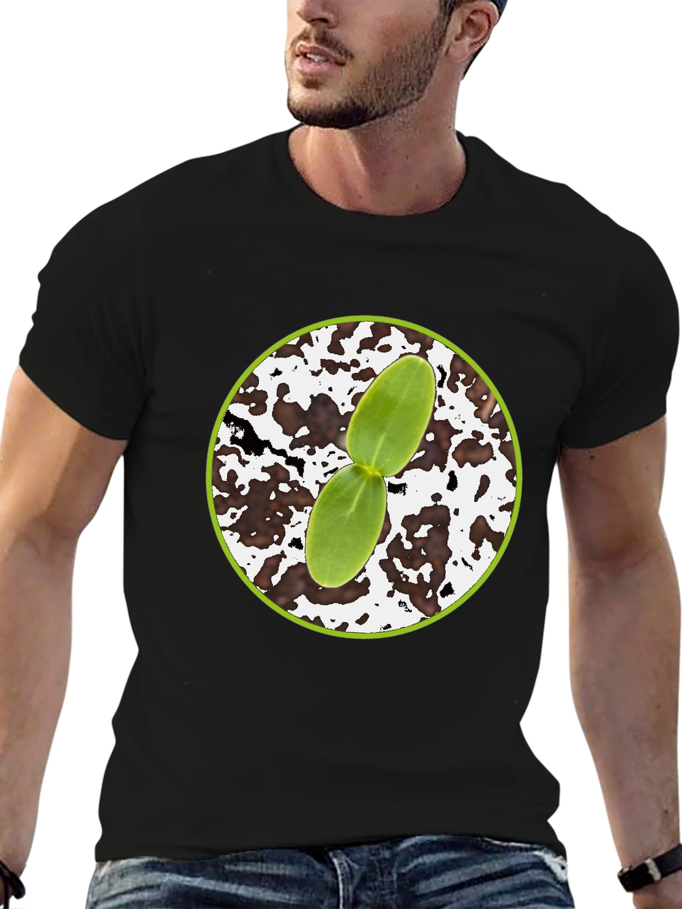 Seedling Graphic Tee - Black Cotton Comfort