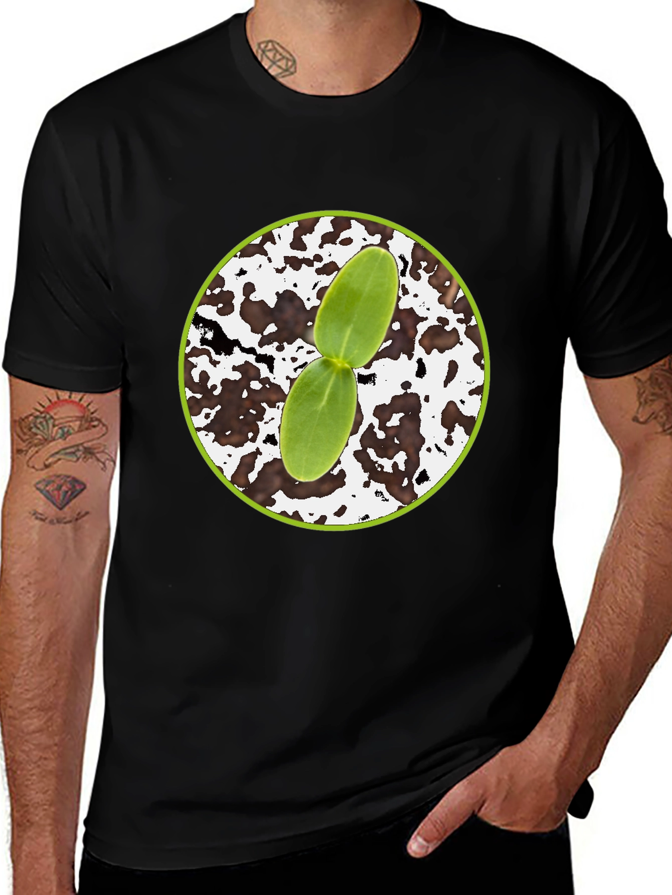 Seedling Graphic Tee - Black Cotton Comfort