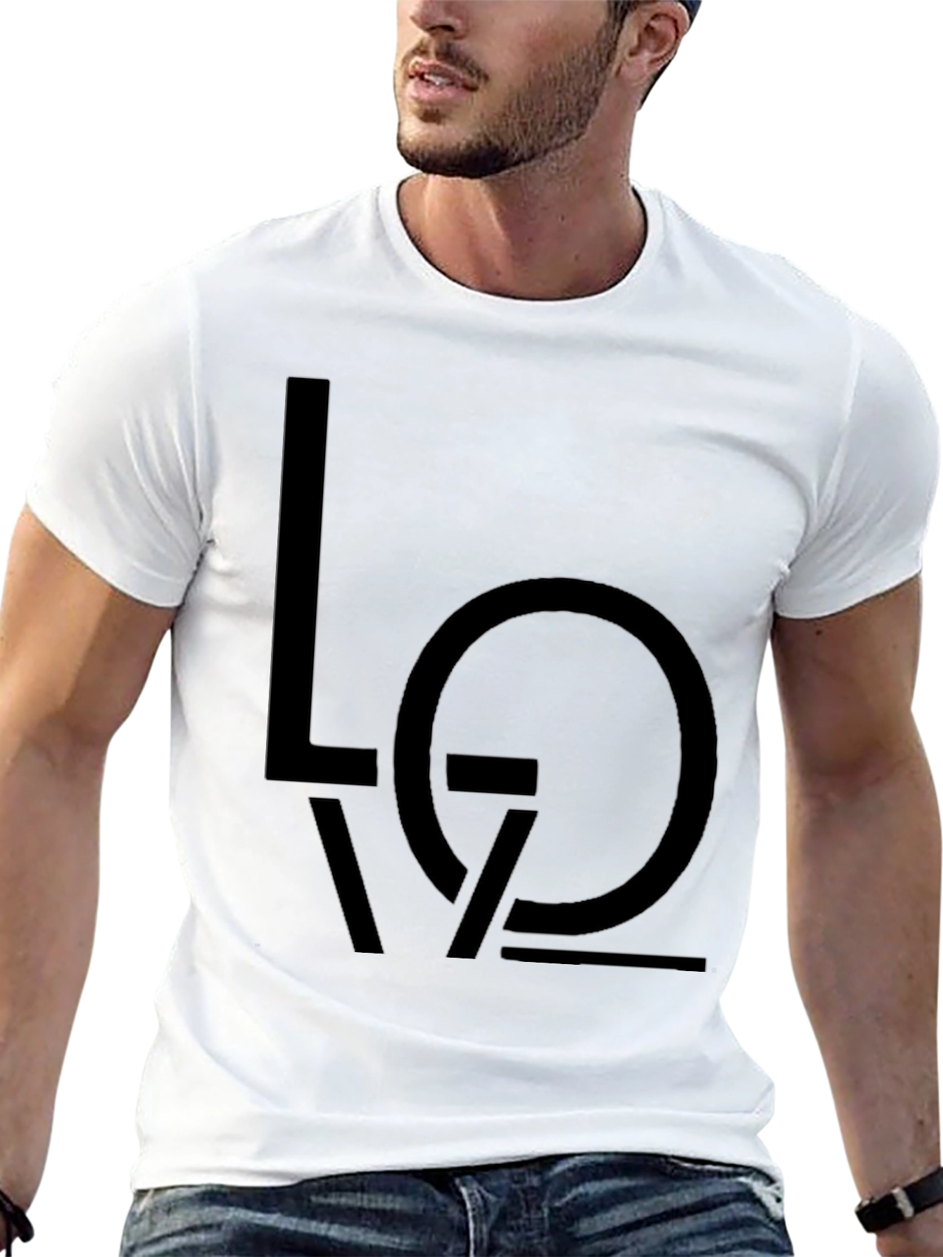Minimalist LOVE Graphic Print Black T-Shirt