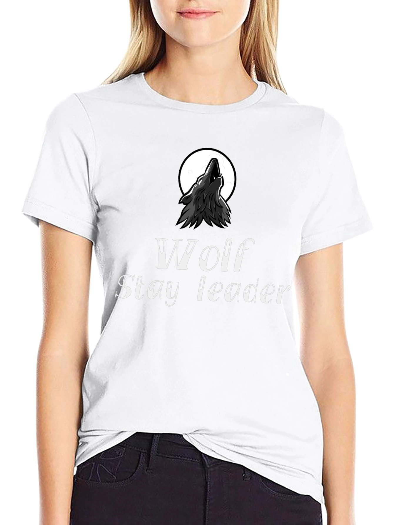 Wolf Howl Graphic Tee - Stay Leader Black T-Shirt