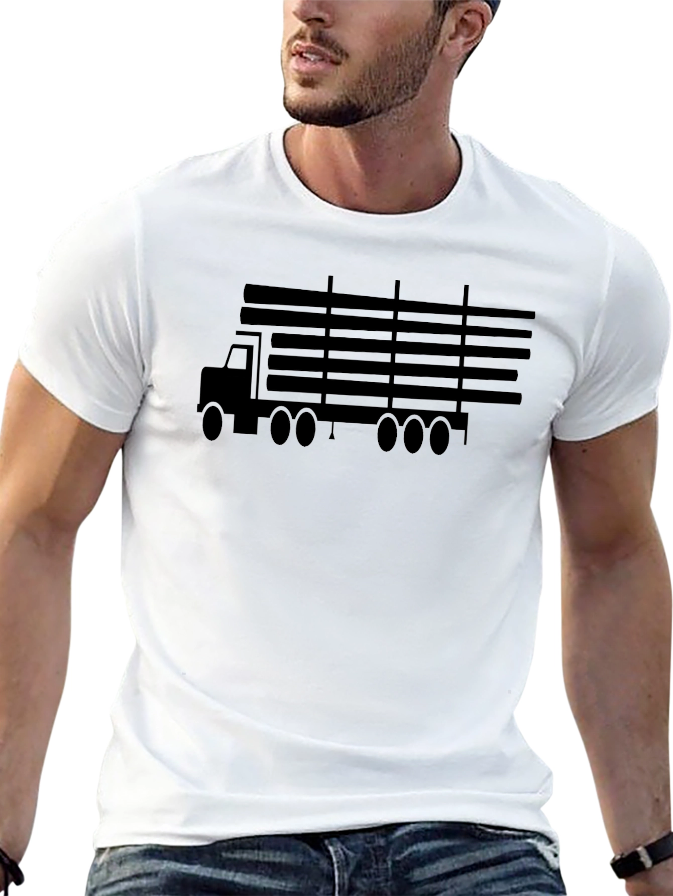 Trucking Life Graphic Tee - Black Cotton T-Shirt