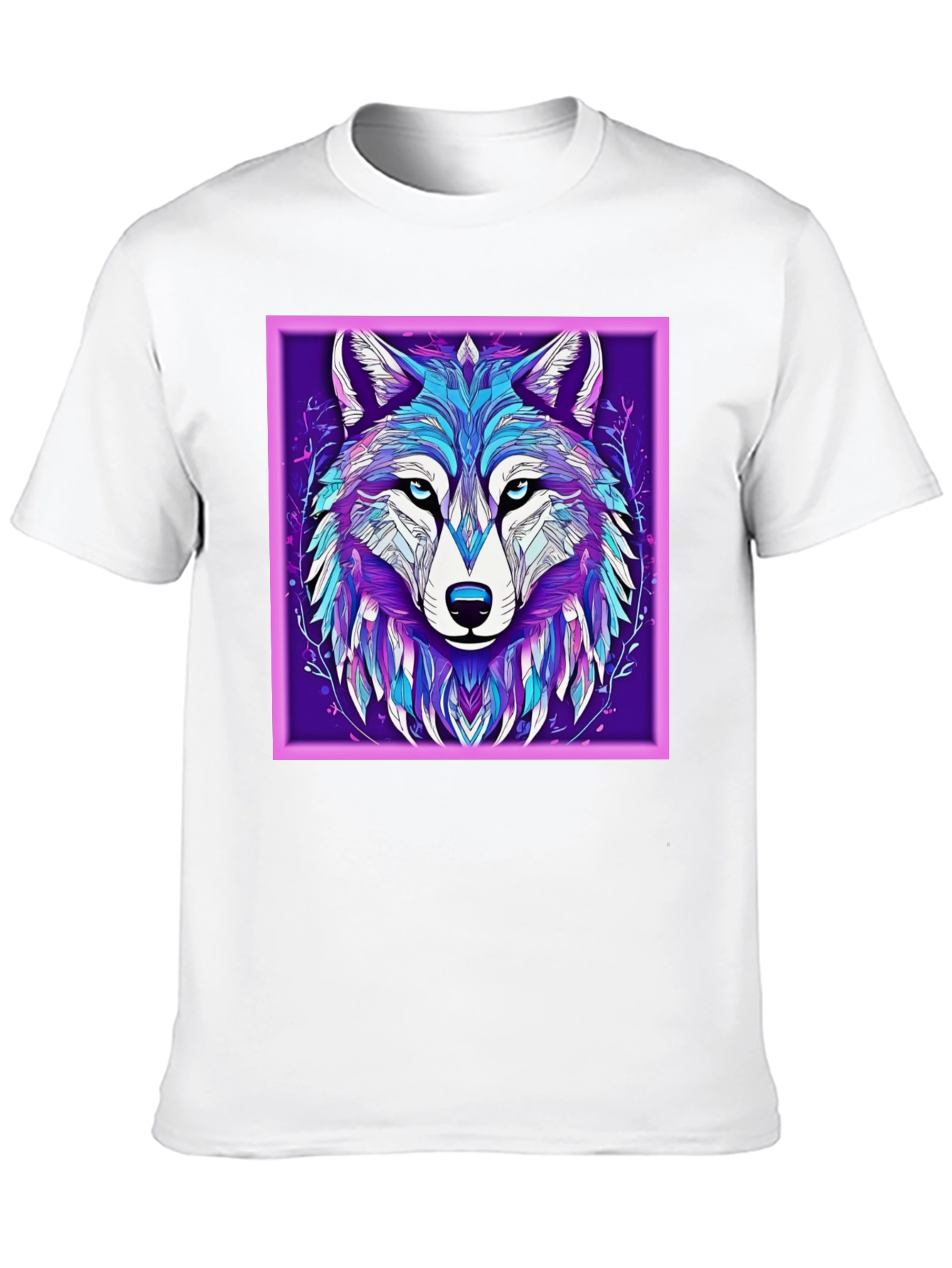 Abstract Wolf Graphic Print Black T-Shirt