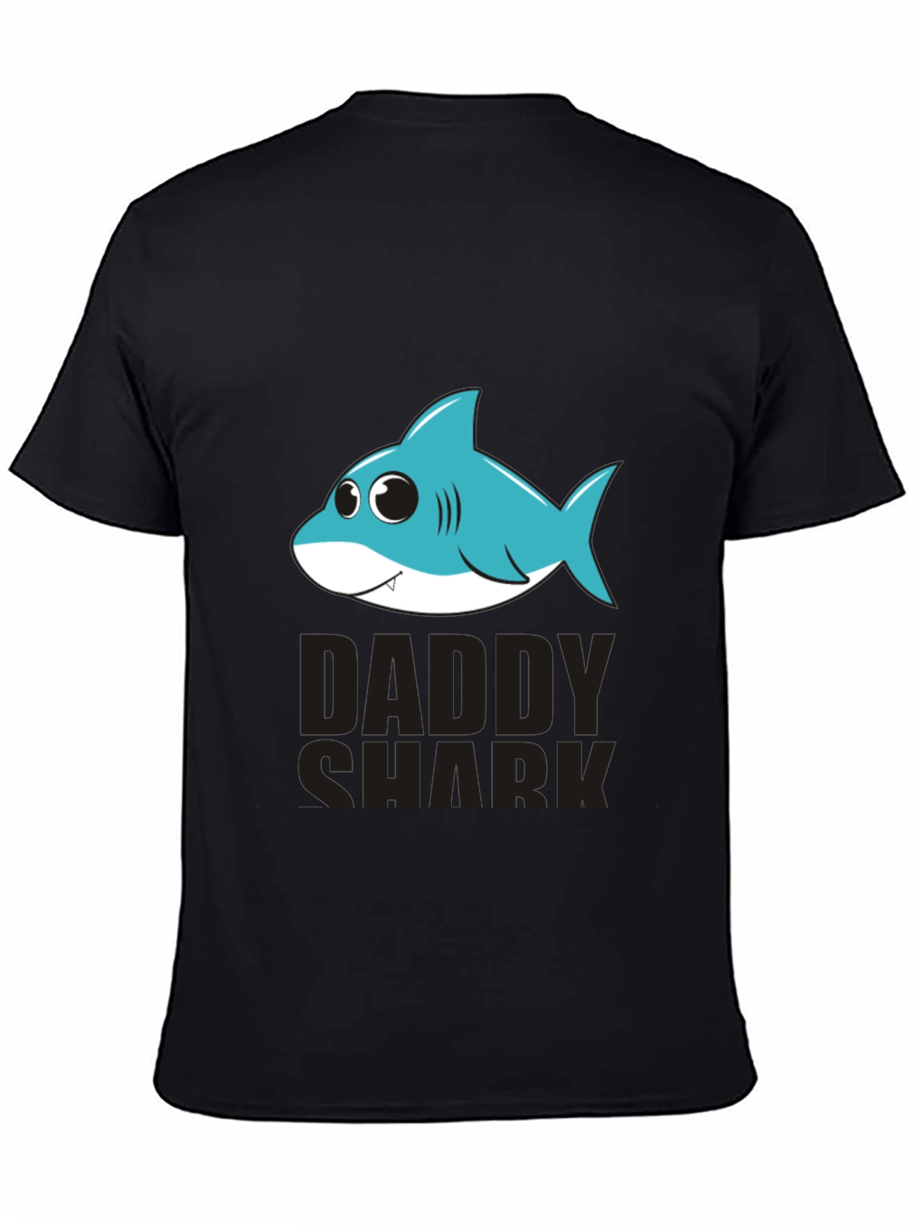 Daddy Shark Graphic T-Shirt - Black Cotton Blend