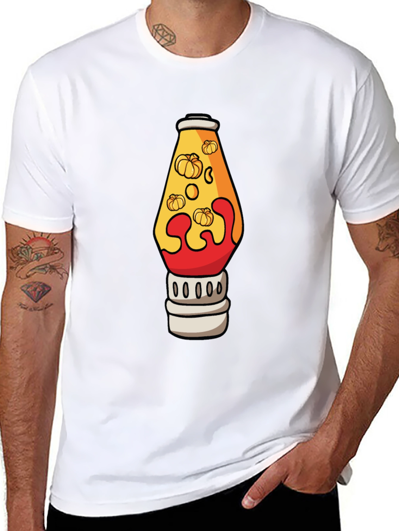 Pumpkin Lava Lamp Black T-Shirt