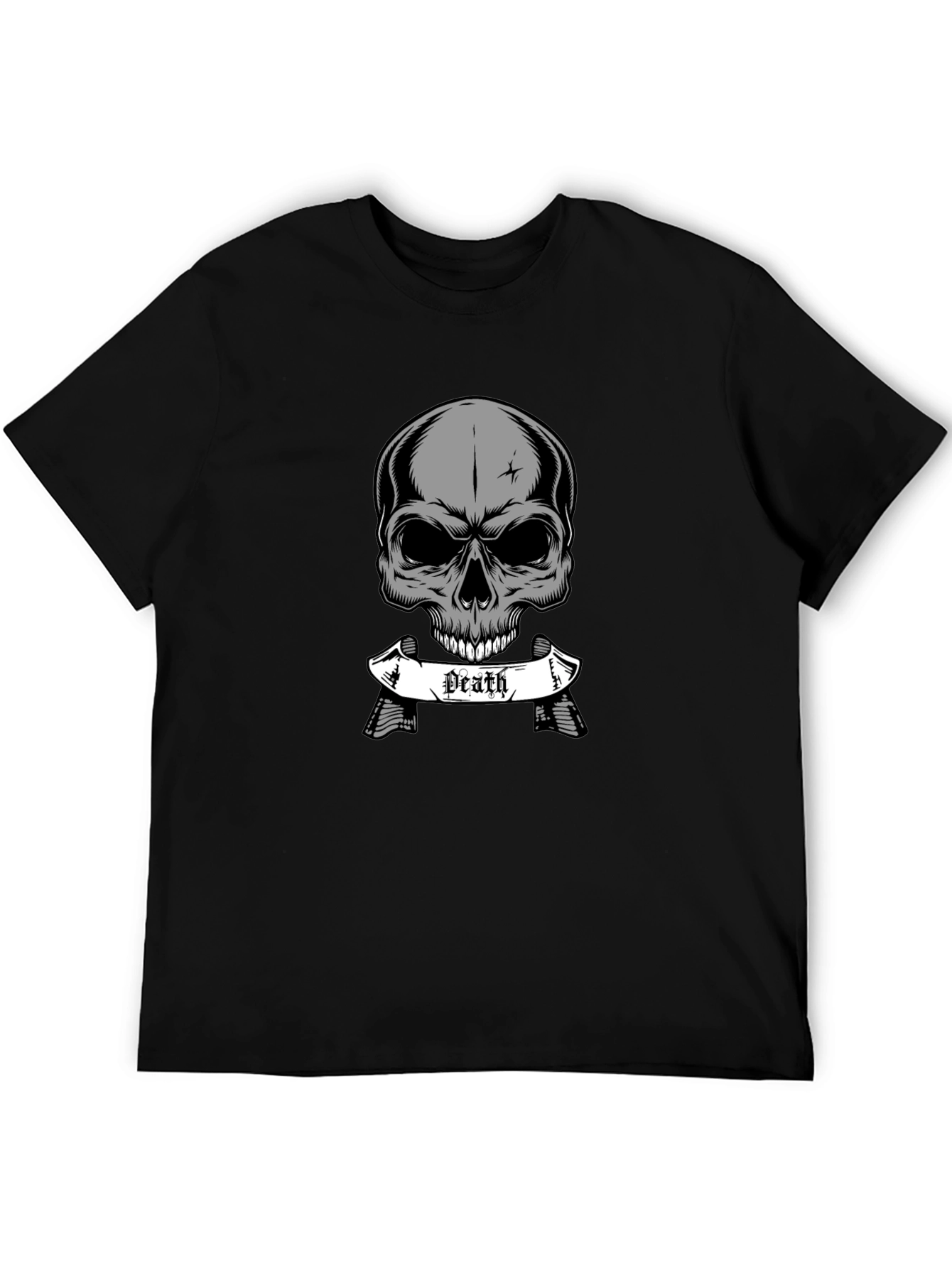 Skull Death Graphic Print Black T-Shirt