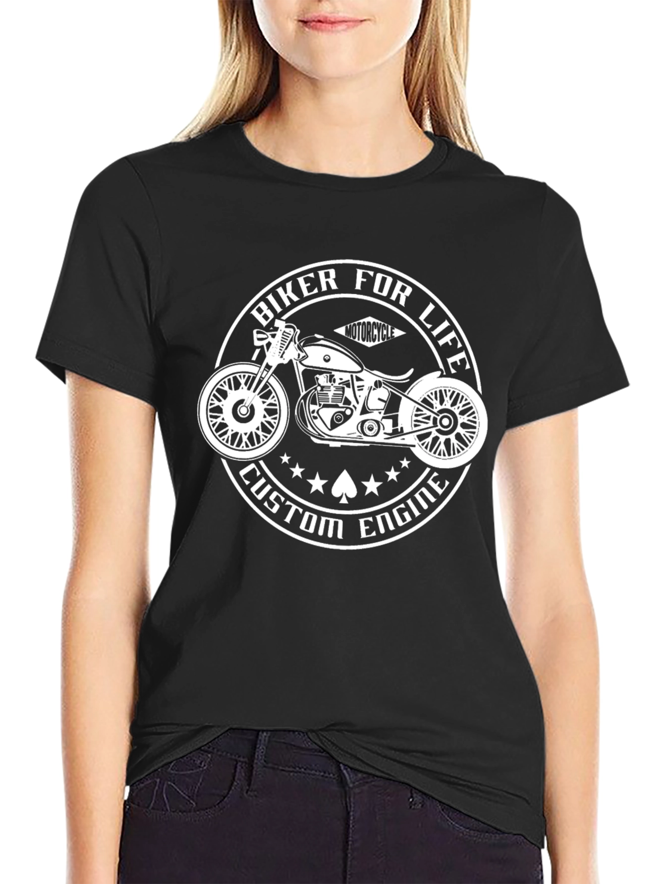 Biker for Life T-Shirt - Custom Engine Design