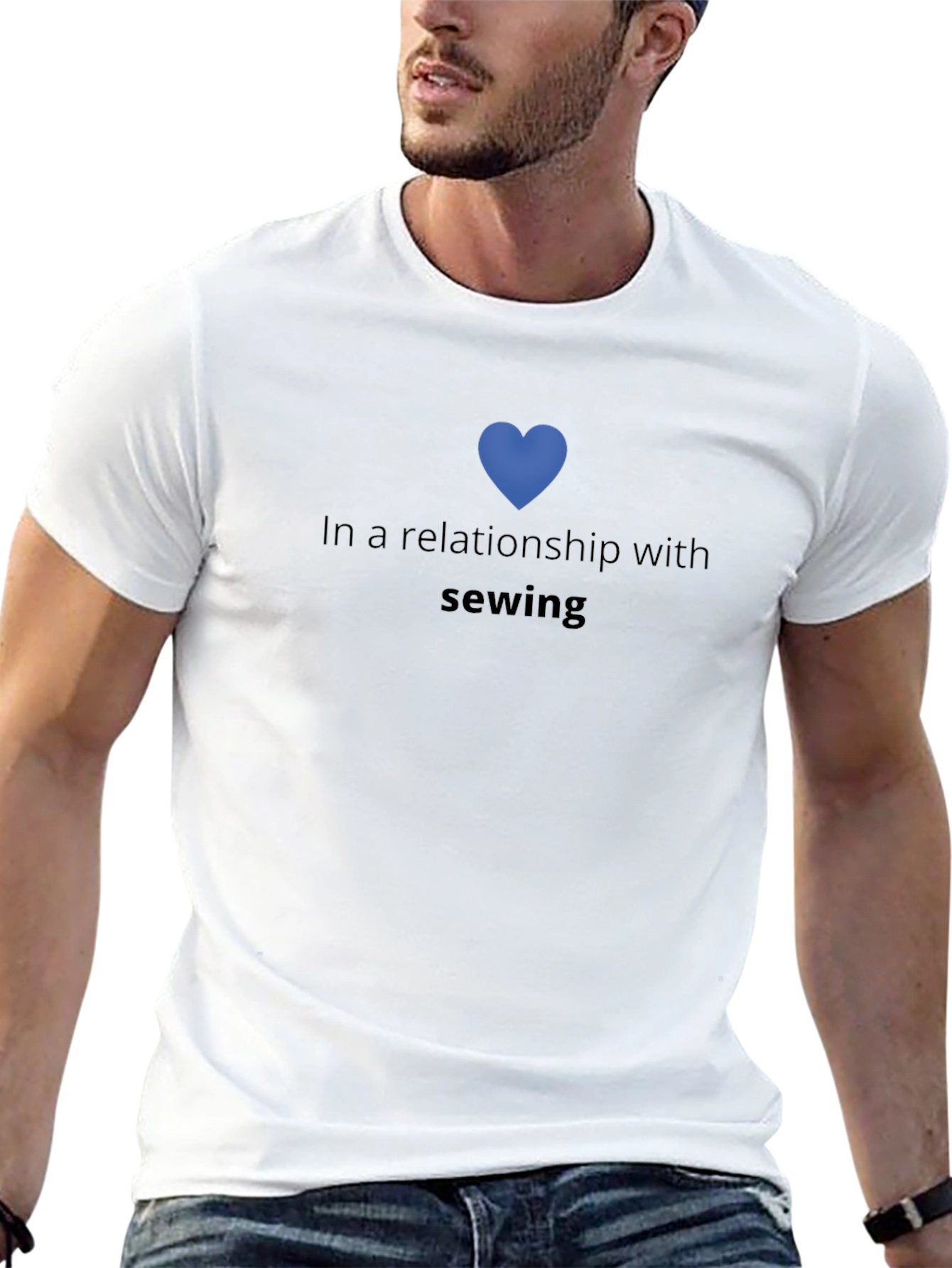 In a Relationship with Sewing Black T-Shirt
