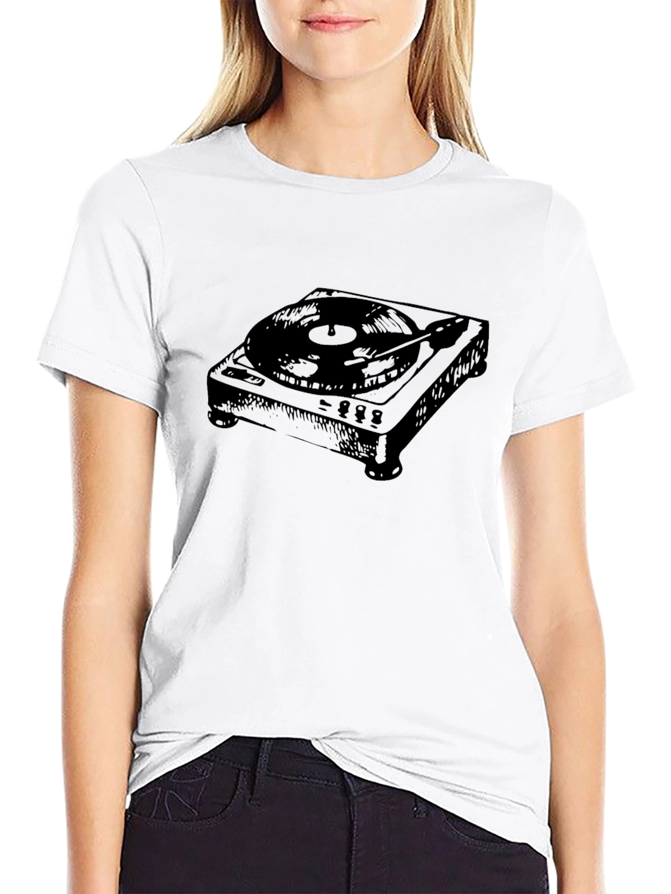 DJ Turntable Graphic T-Shirt - Black