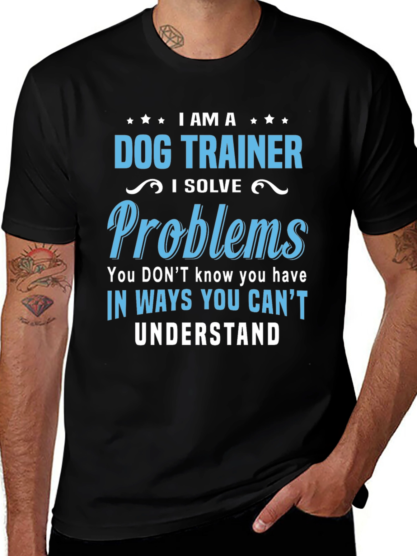 Dog Trainer T-Shirt: I Solve Problems Funny Tee