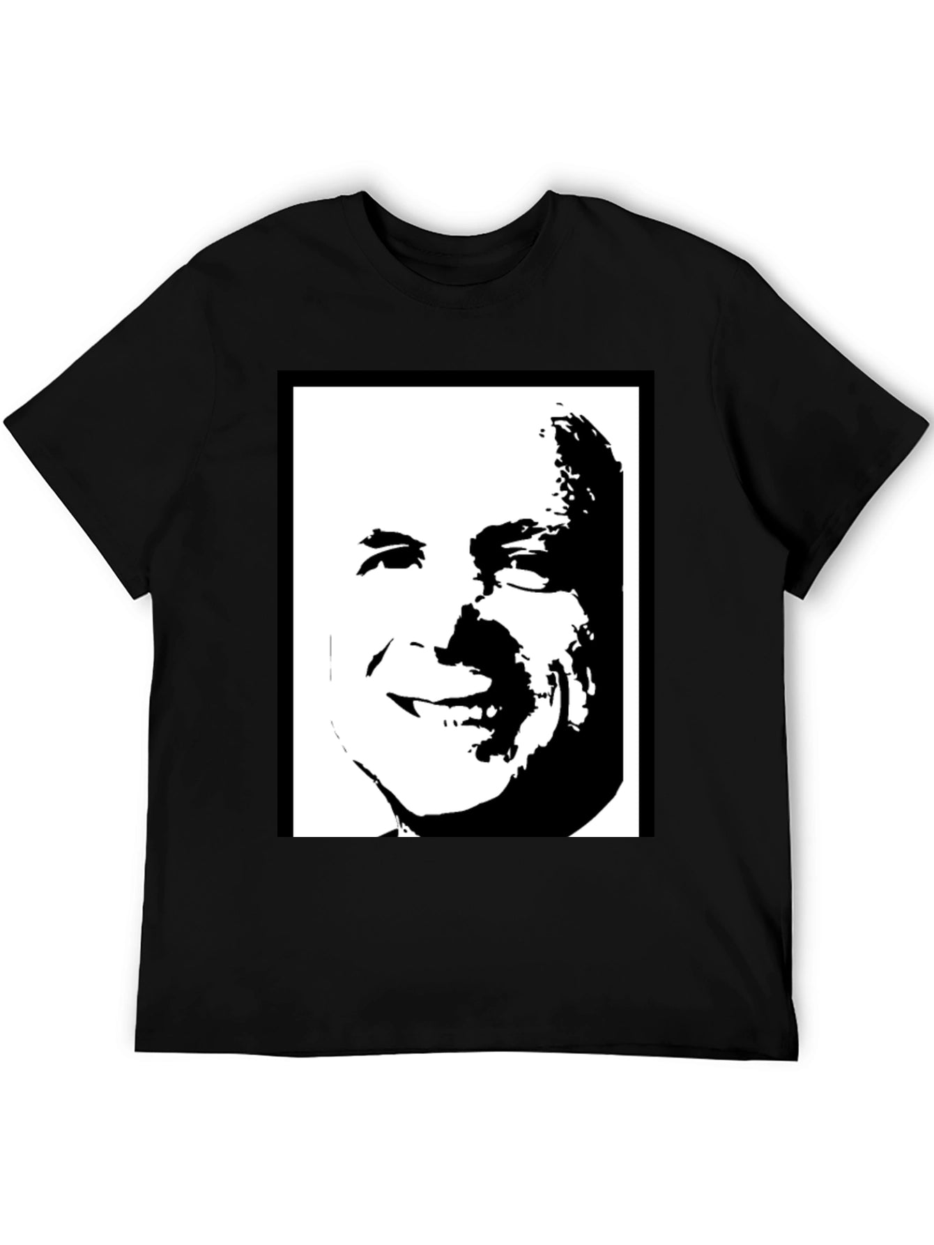 Black Graphic Tee - Bold Face Design