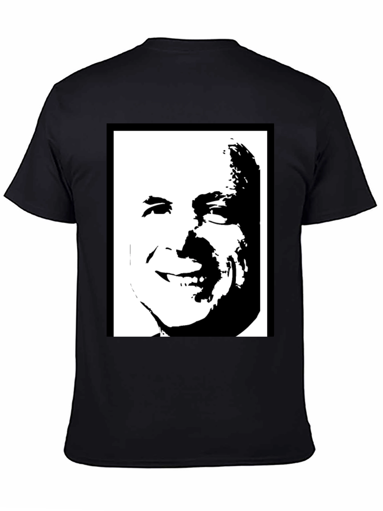 Black Graphic Tee - Bold Face Design