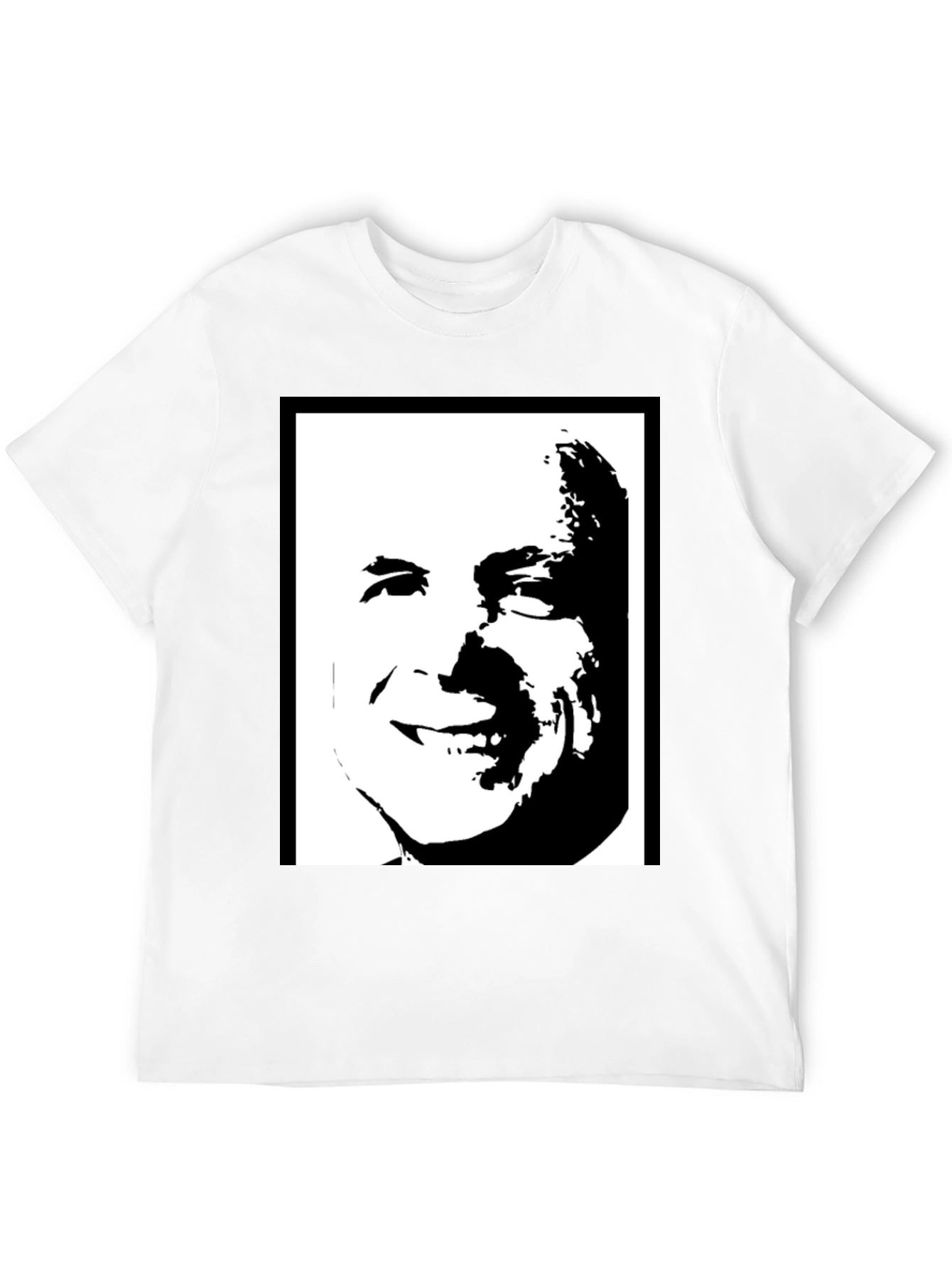 Black Graphic Tee - Bold Face Design