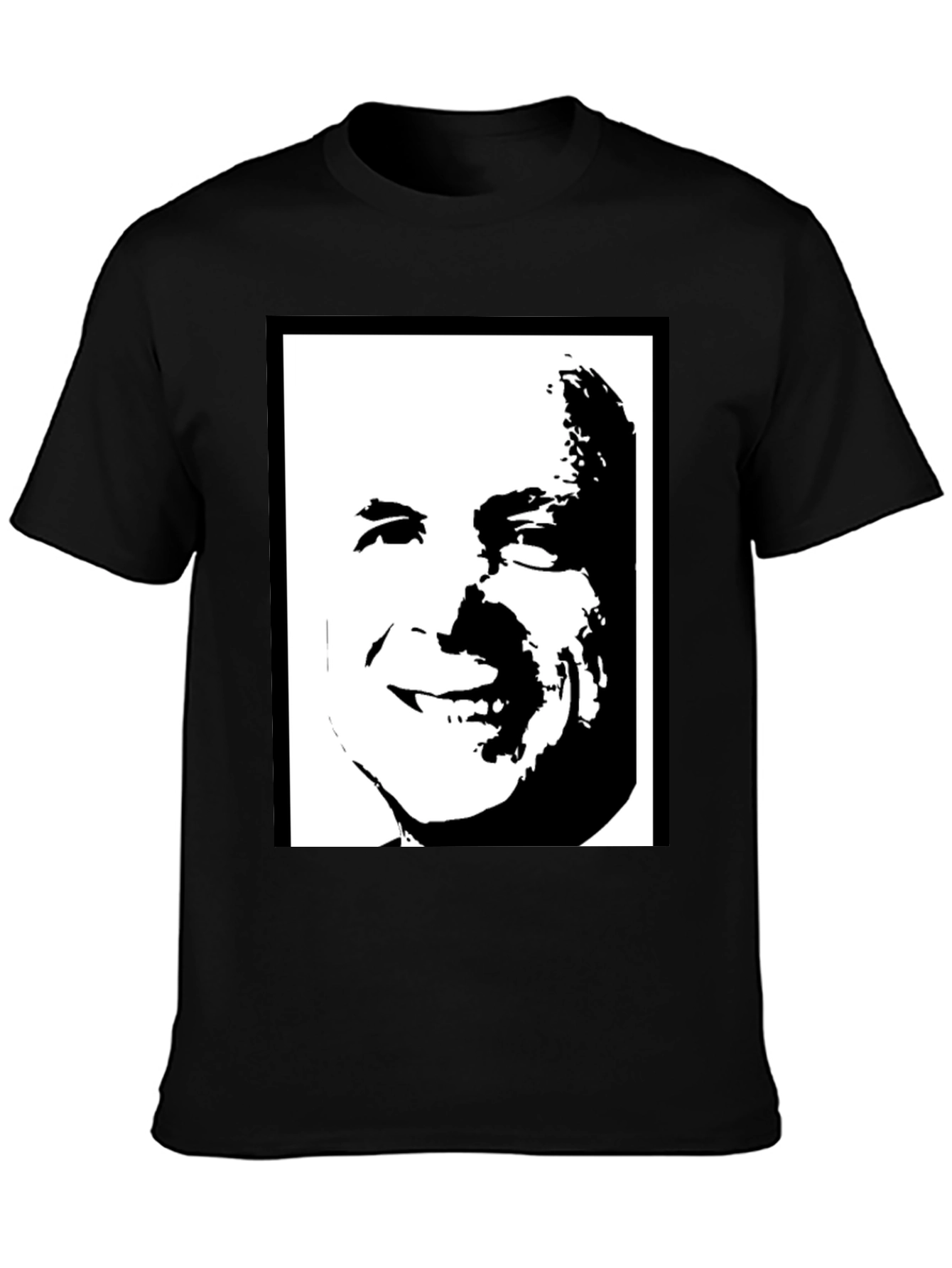 Black Graphic Tee - Bold Face Design