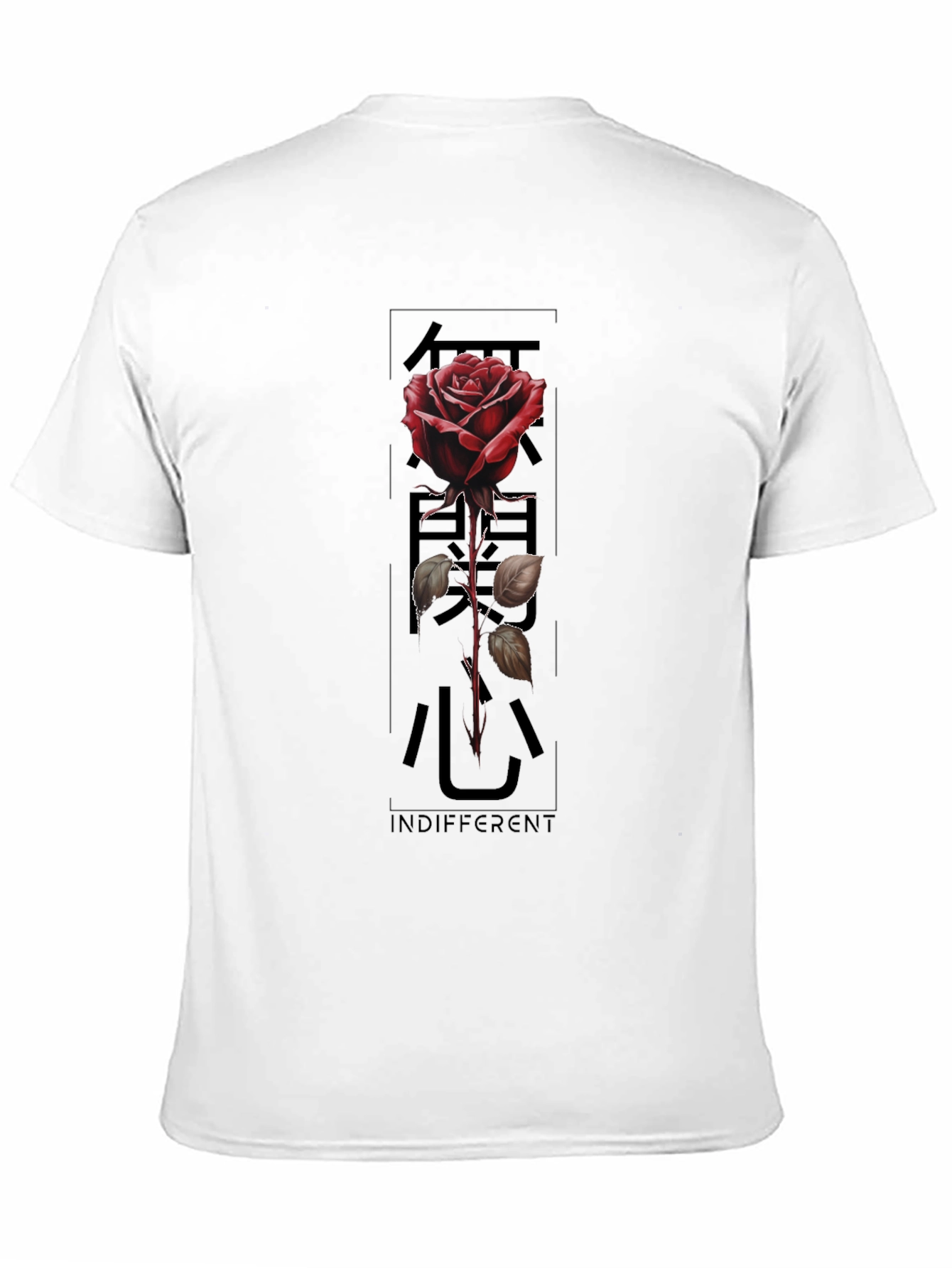 Indifferent Rose Graphic Black T-Shirt