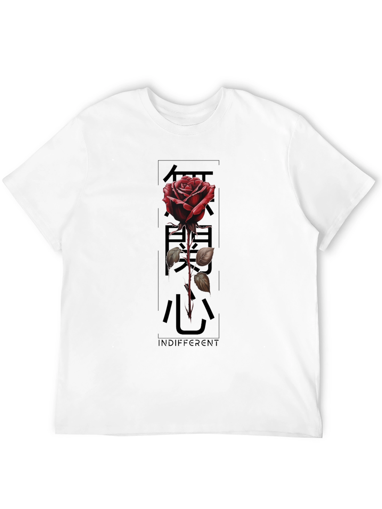 Indifferent Rose Graphic Black T-Shirt